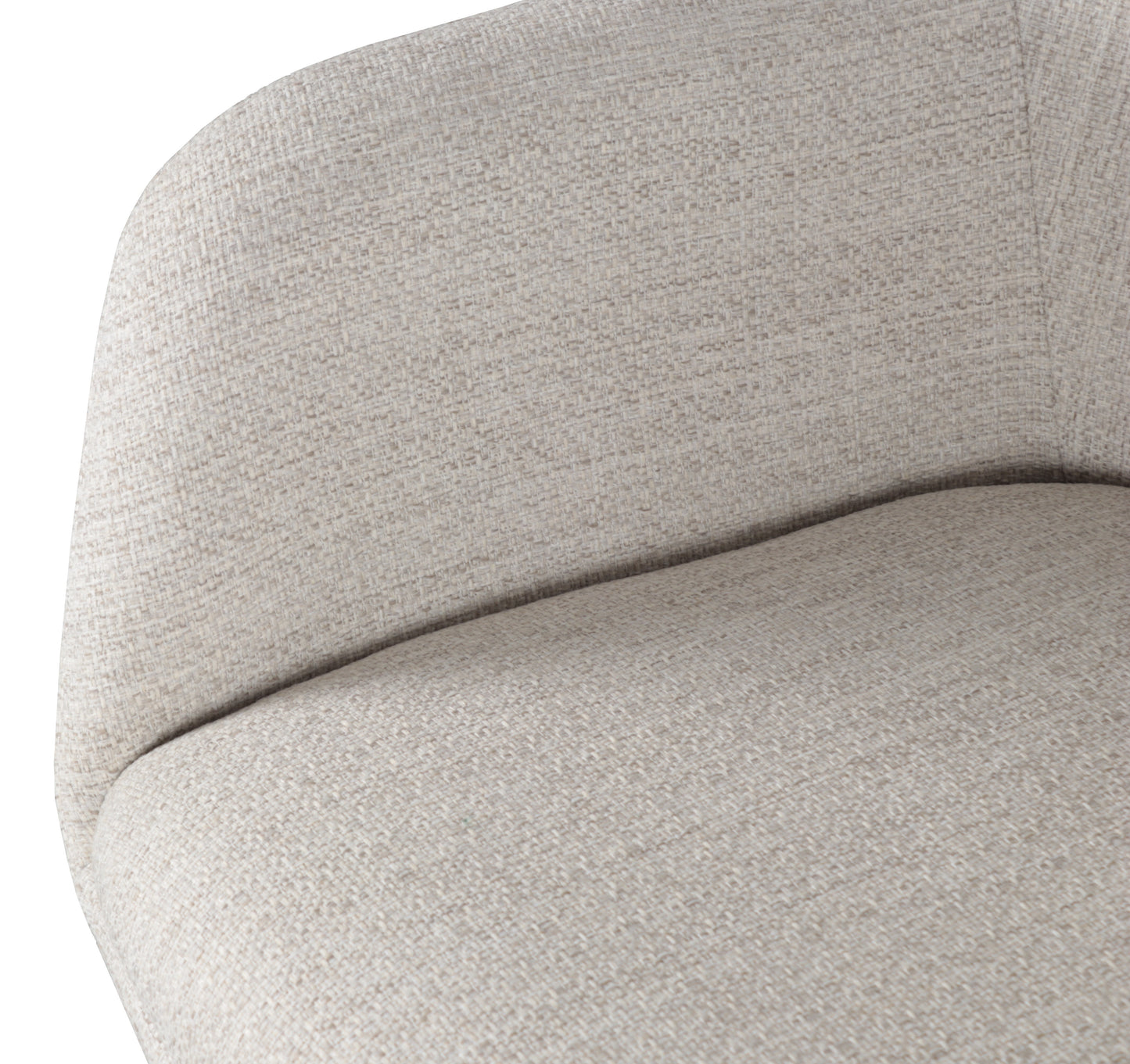 Silla de comedor Eren aluminio antracita textil beige.