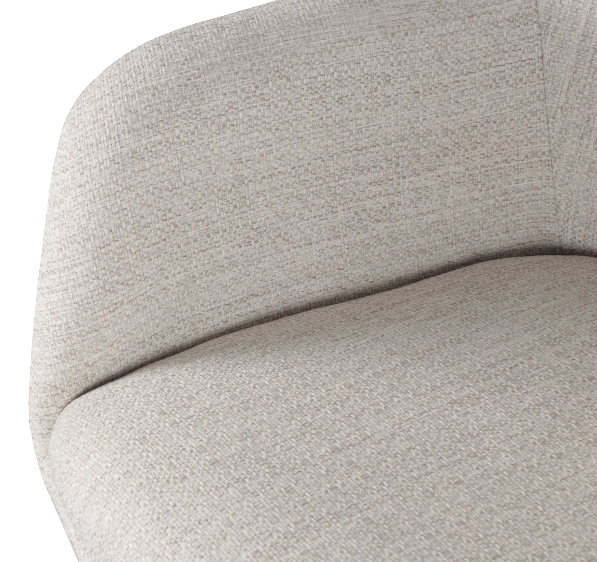 Silla de comedor Eren aluminio antracita textil beige.