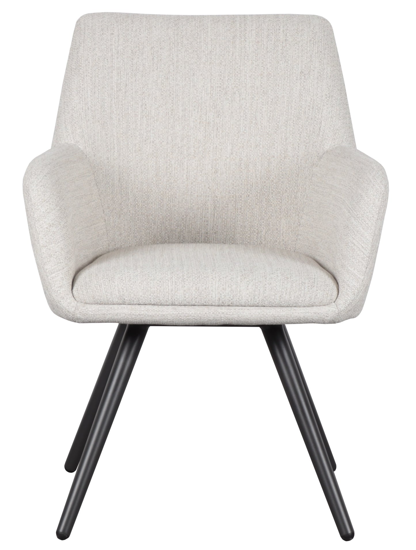 Silla de comedor Eren aluminio antracita textil beige.