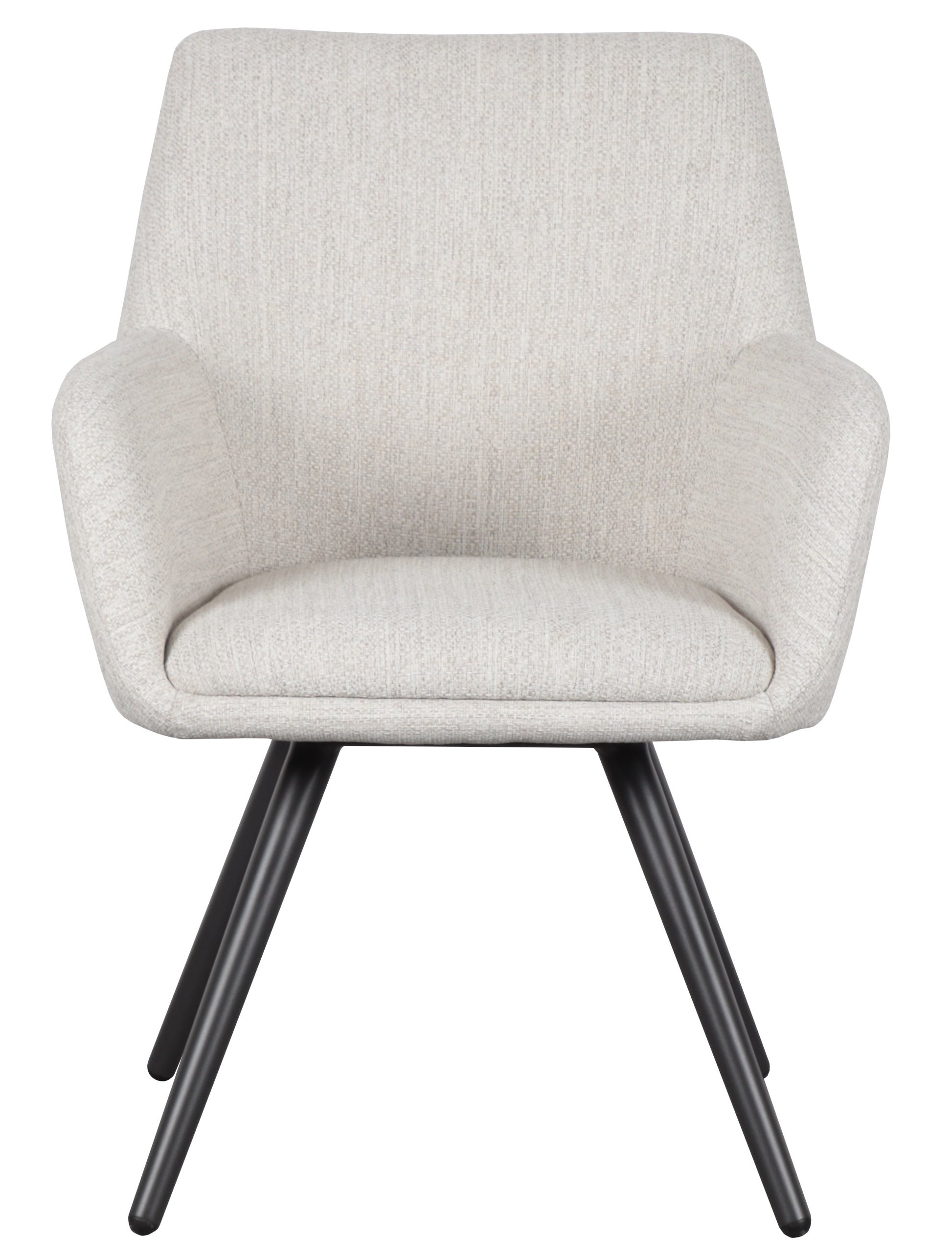 Silla de comedor Eren aluminio antracita textil beige.