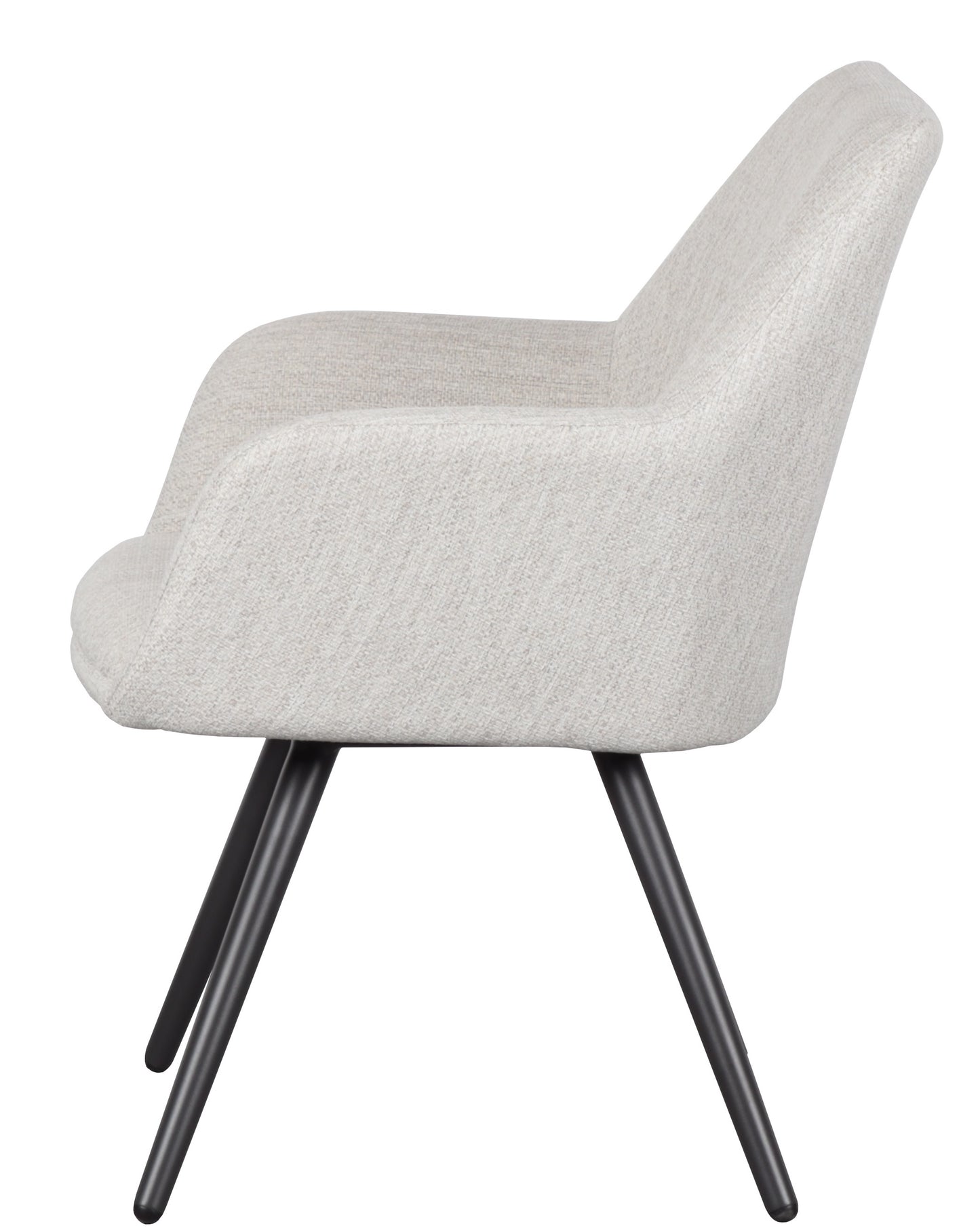 Silla de comedor Eren aluminio antracita textil beige.