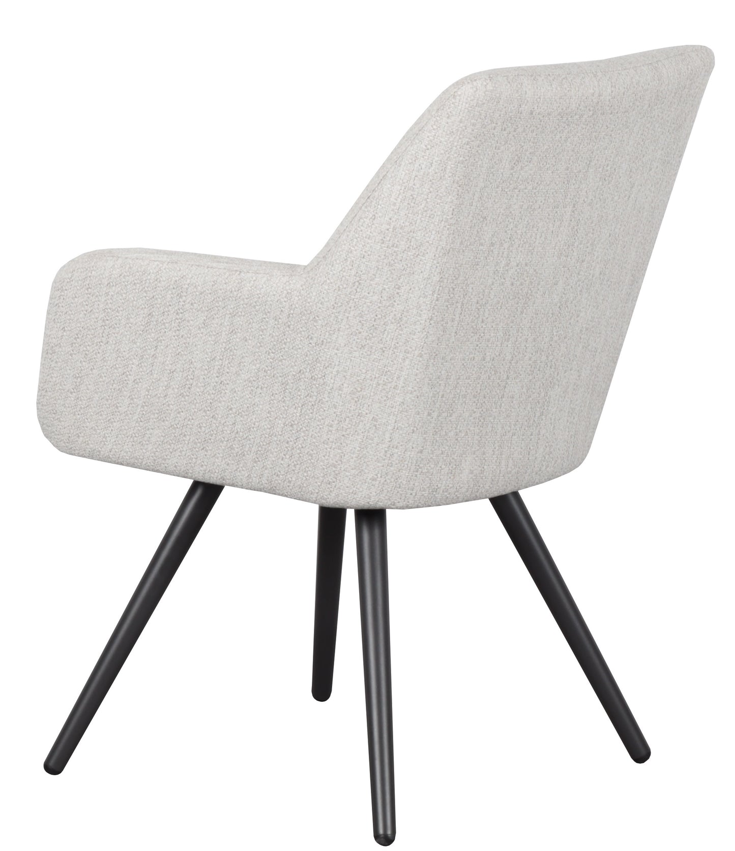 Silla de comedor Eren aluminio antracita textil beige.