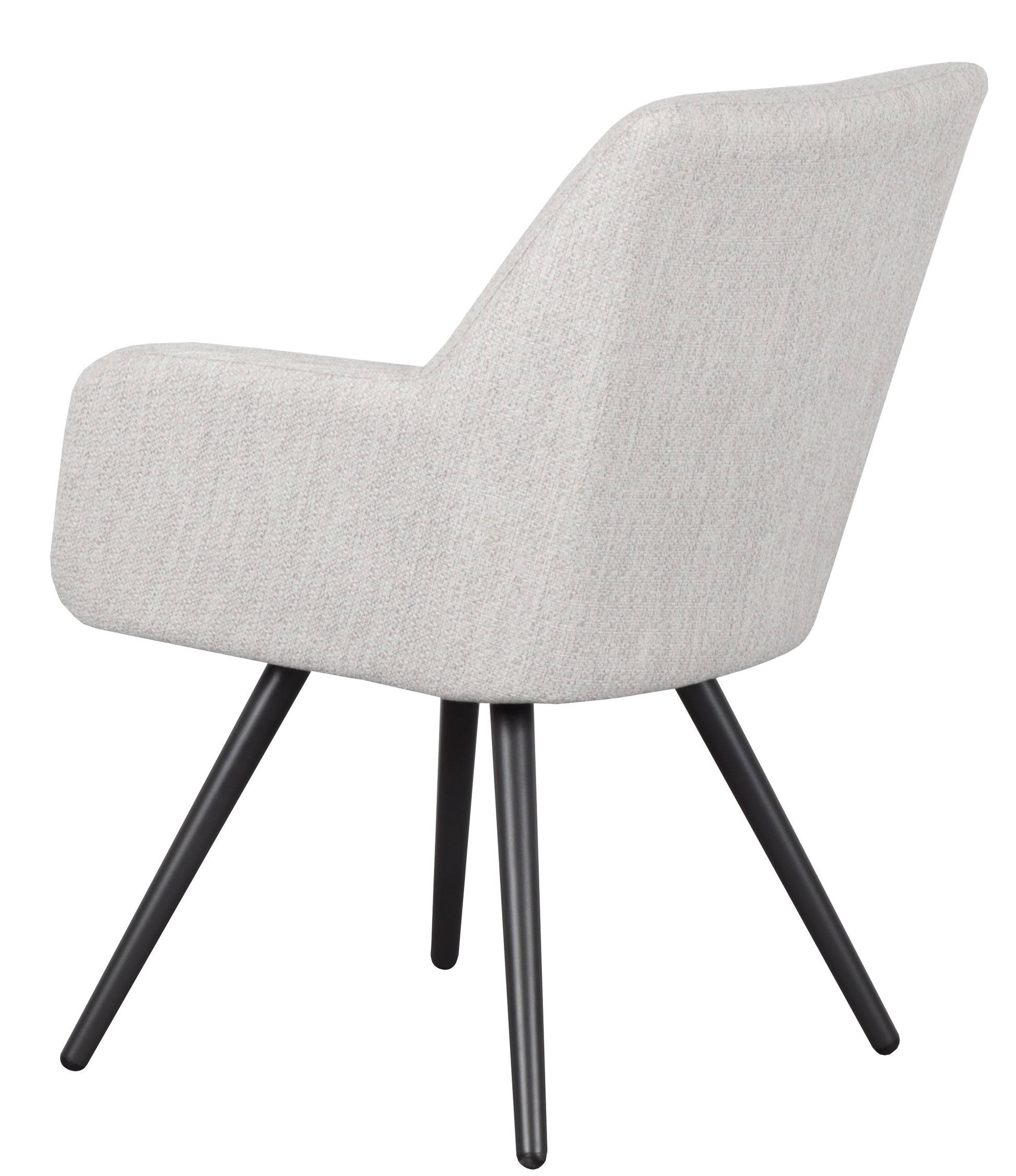 Silla de comedor Eren aluminio antracita textil beige.