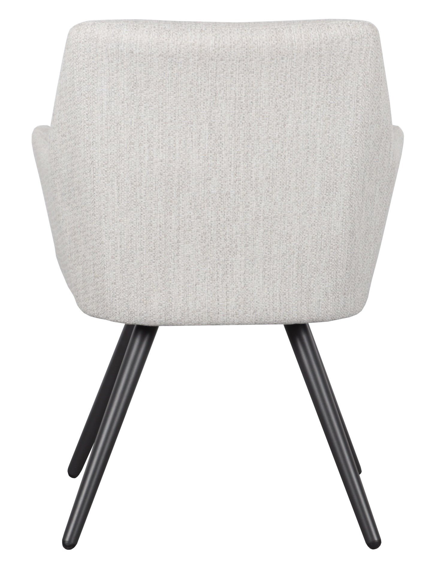 Silla de comedor Eren aluminio antracita textil beige.
