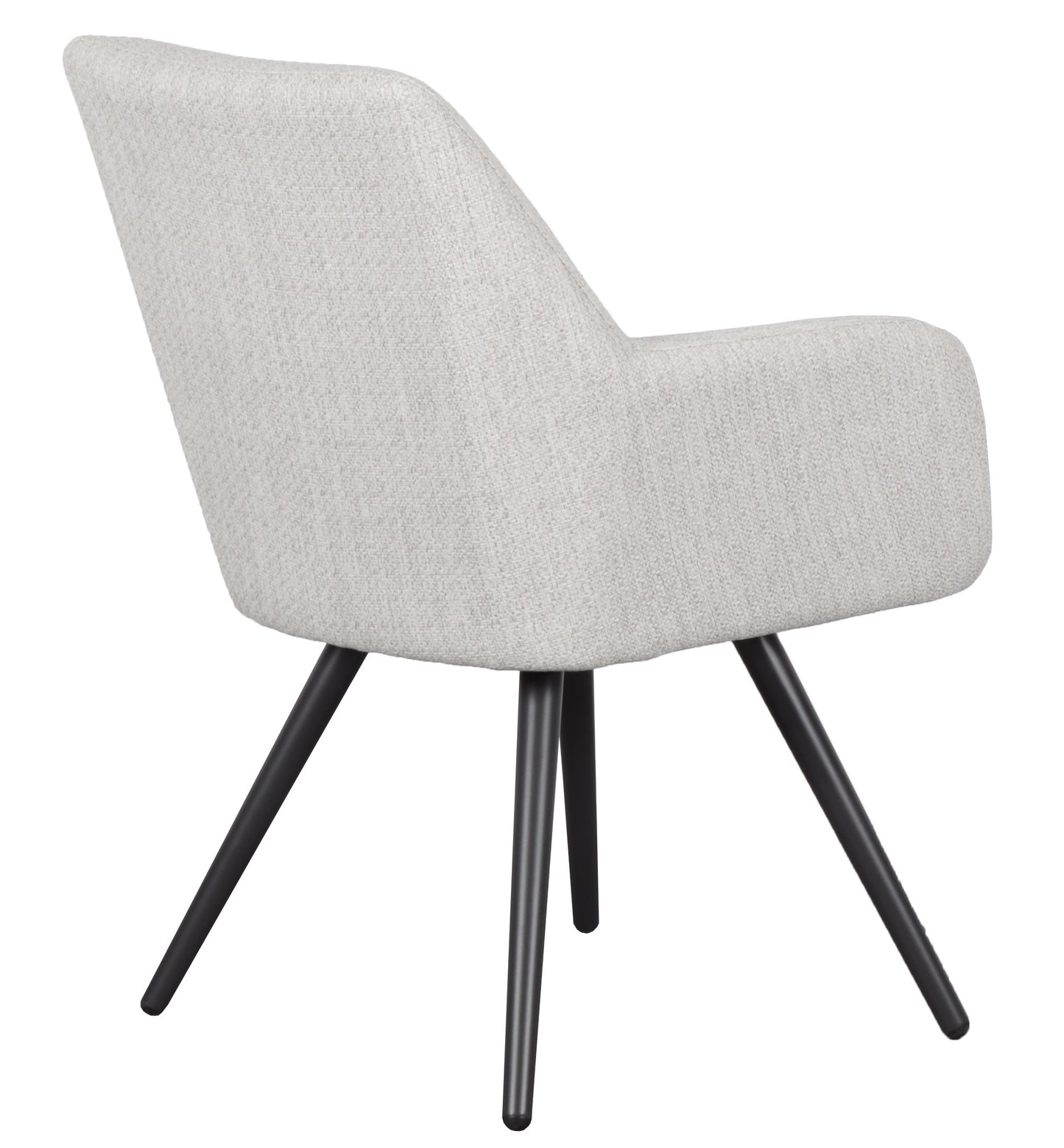Silla de comedor Eren aluminio antracita textil beige.