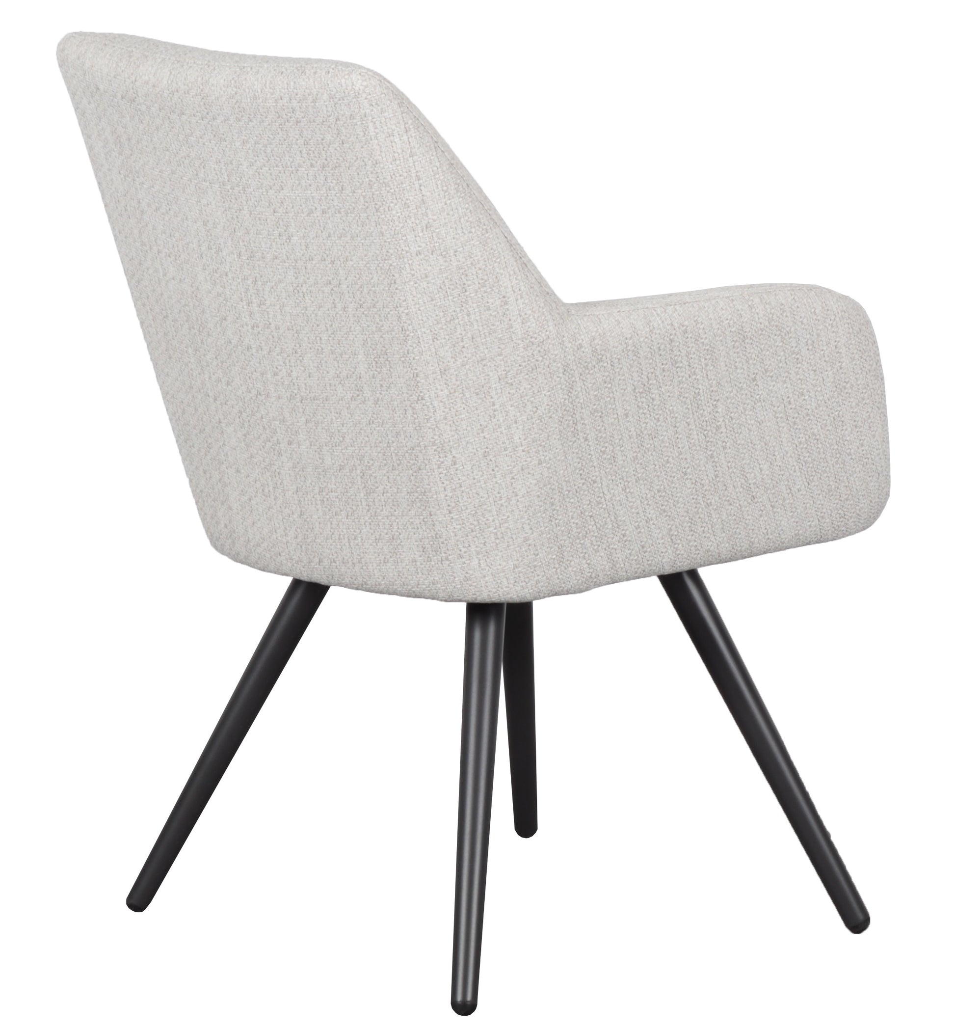Silla de comedor Eren aluminio antracita textil beige.