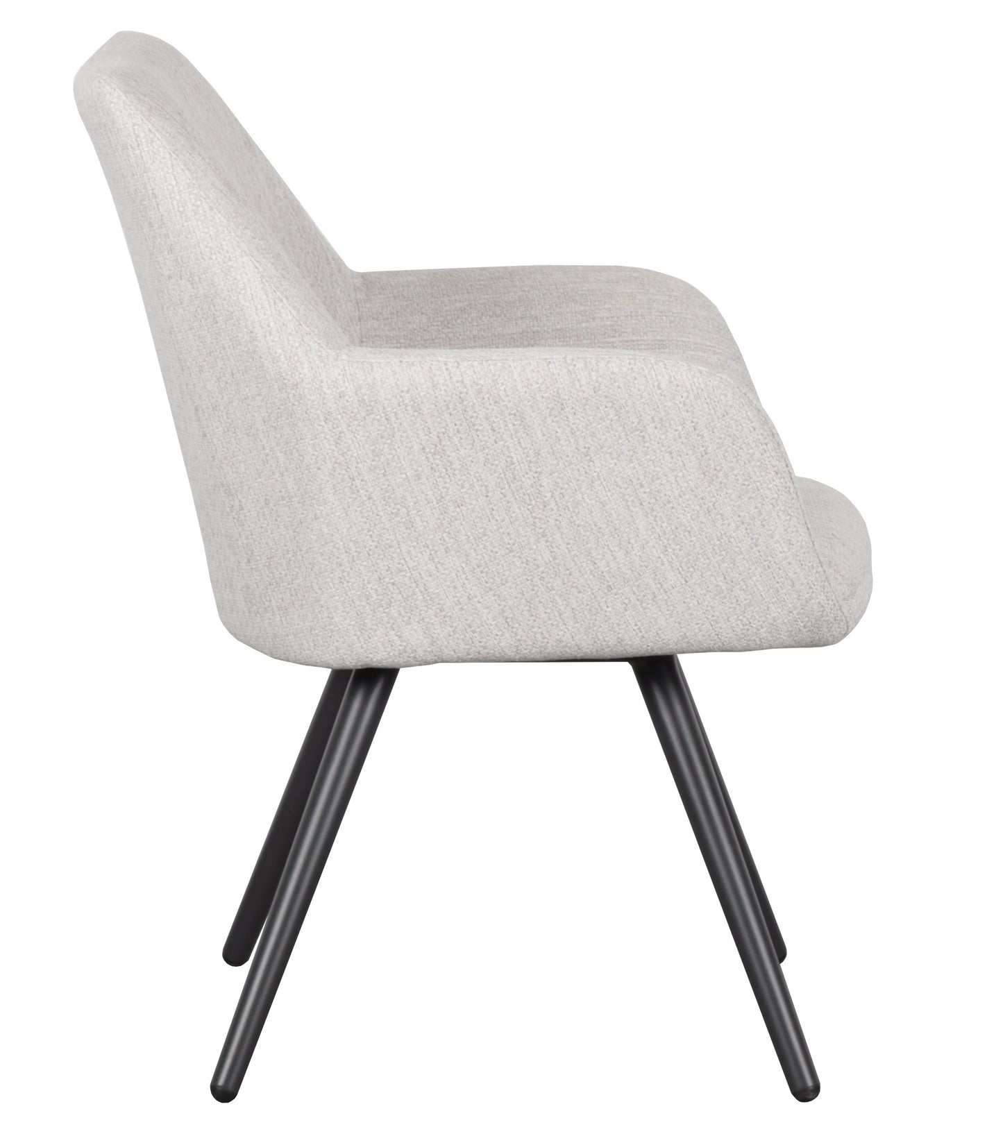 Silla de comedor Eren aluminio antracita textil beige.