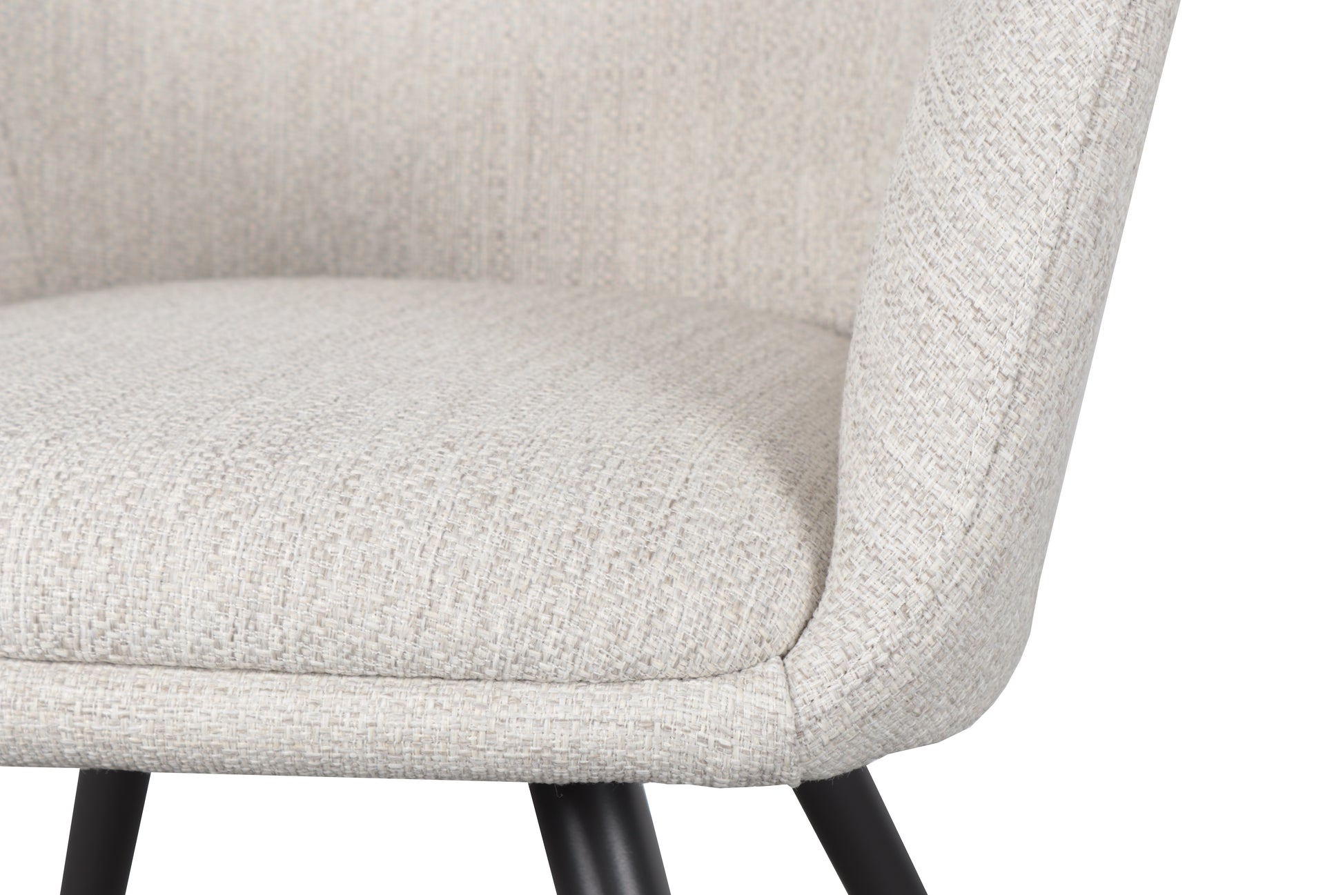 Silla de comedor Eren aluminio antracita textil beige.