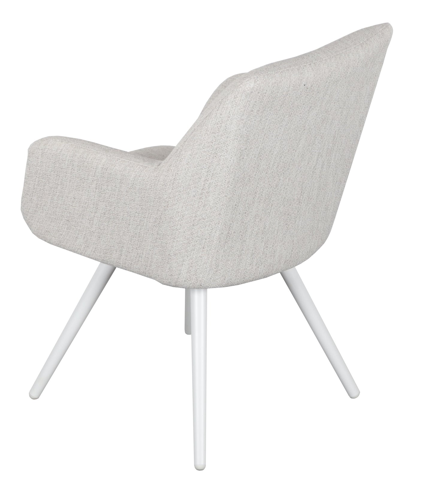 Silla de comedor Eren aluminio blanco textil beige.