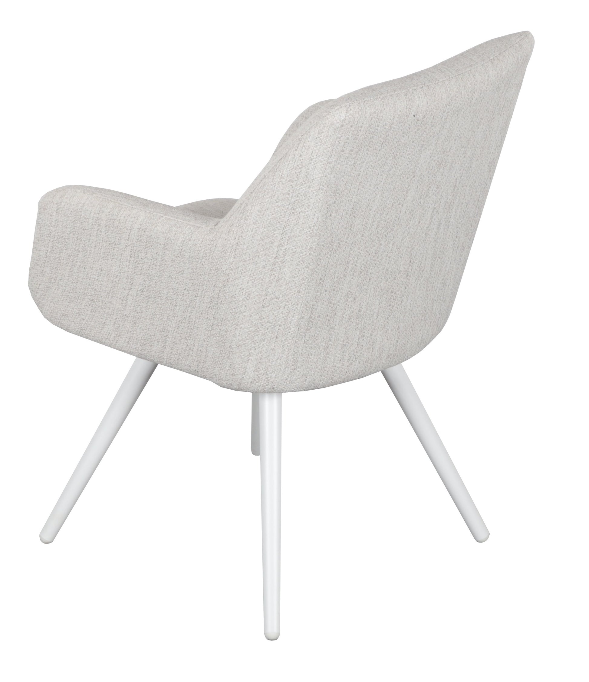 Silla de comedor Eren aluminio blanco textil beige.