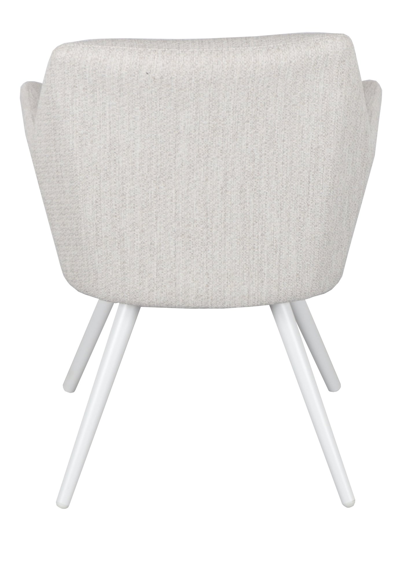 Silla de comedor Eren aluminio blanco textil beige.