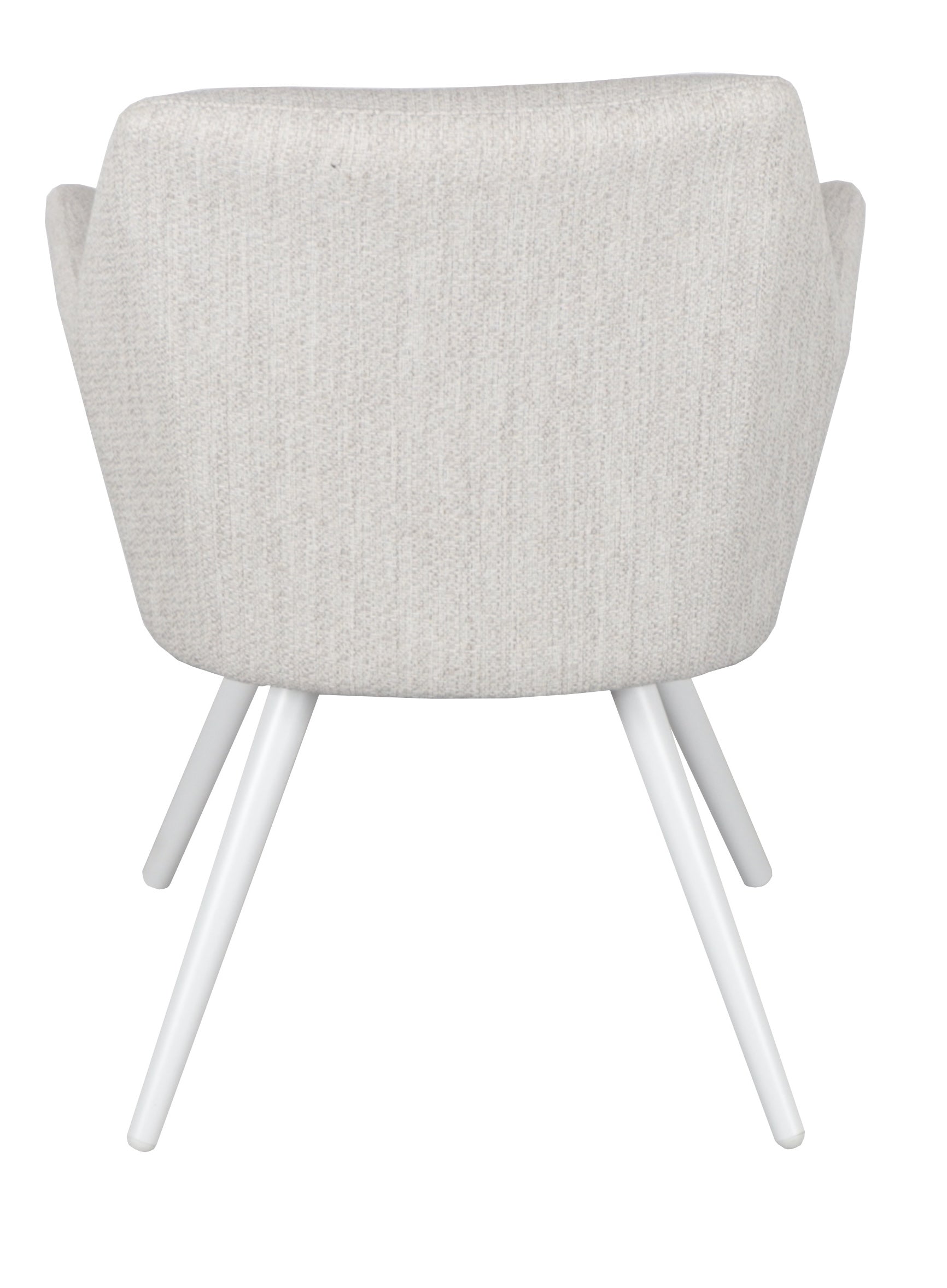 Silla de comedor Eren aluminio blanco textil beige.