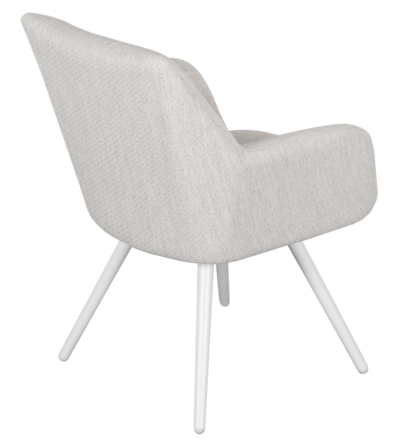 Silla de comedor Eren aluminio blanco textil beige.