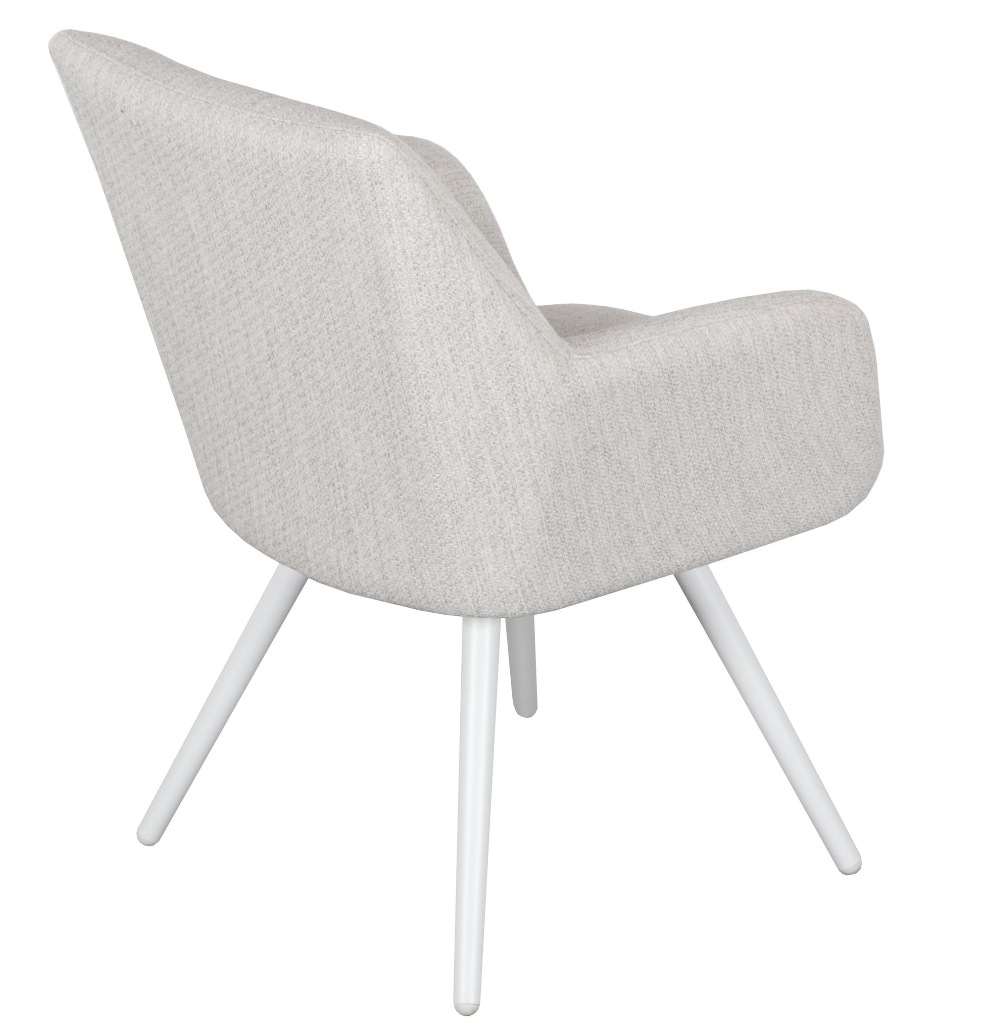 Silla de comedor Eren aluminio blanco textil beige.
