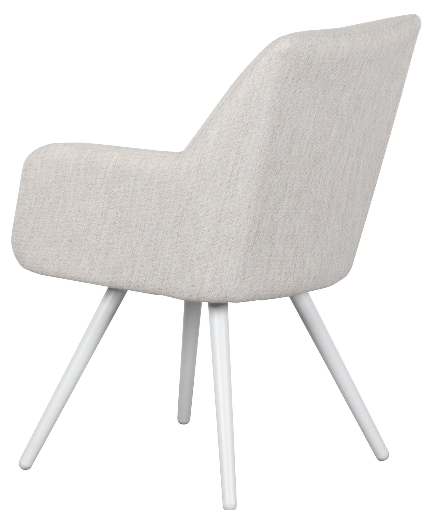 Silla de comedor Eren aluminio blanco textil beige.
