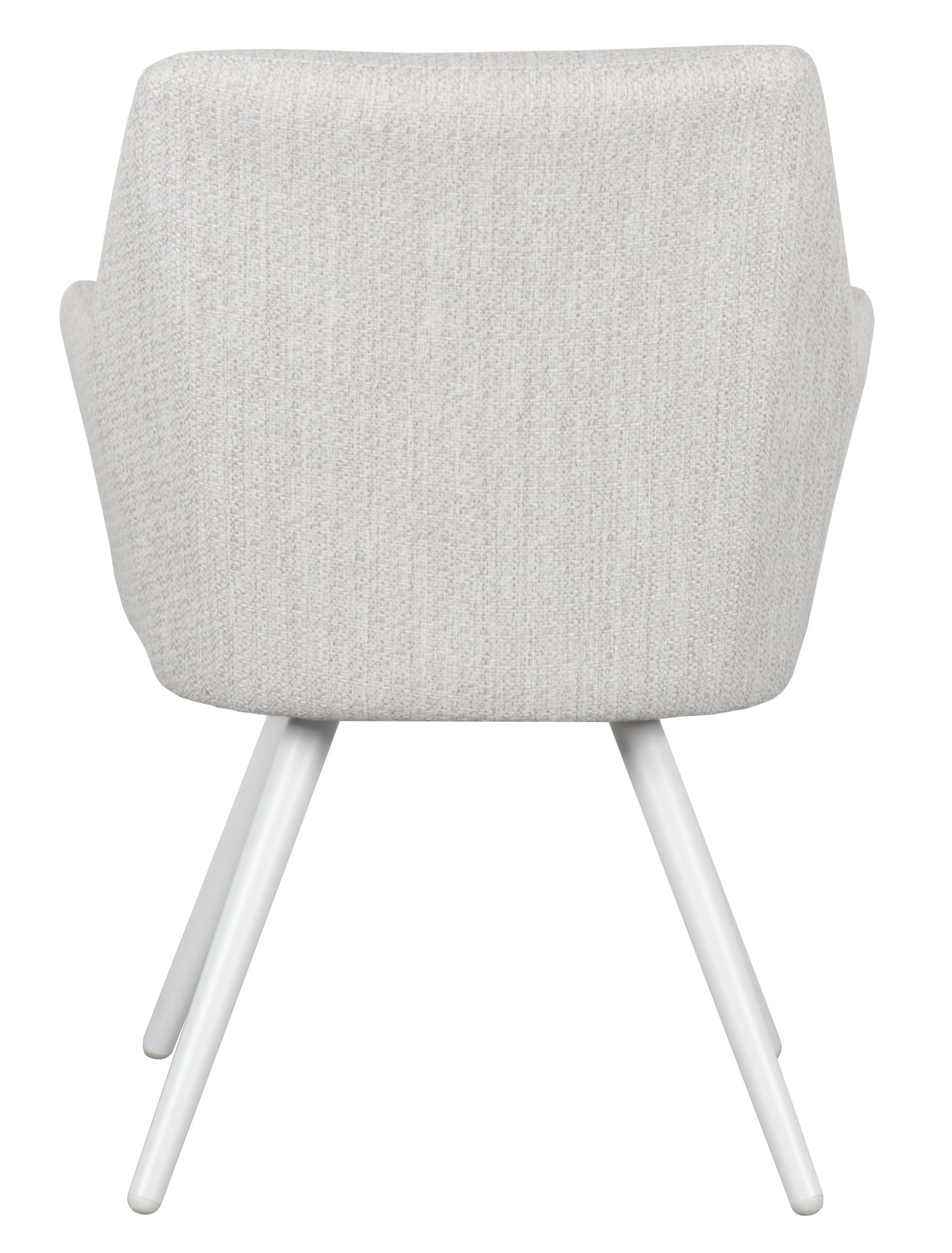 Silla de comedor Eren aluminio blanco textil beige.