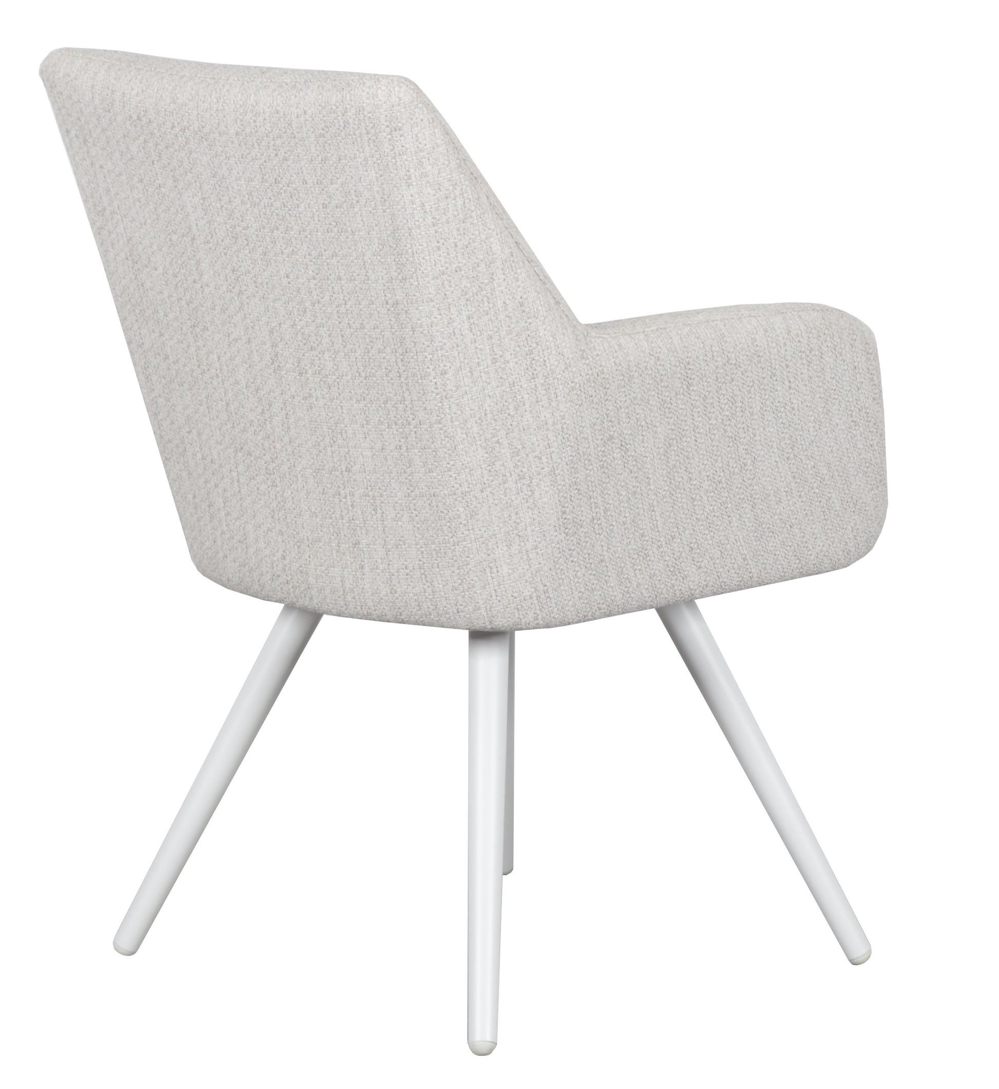 Silla de comedor Eren aluminio blanco textil beige.