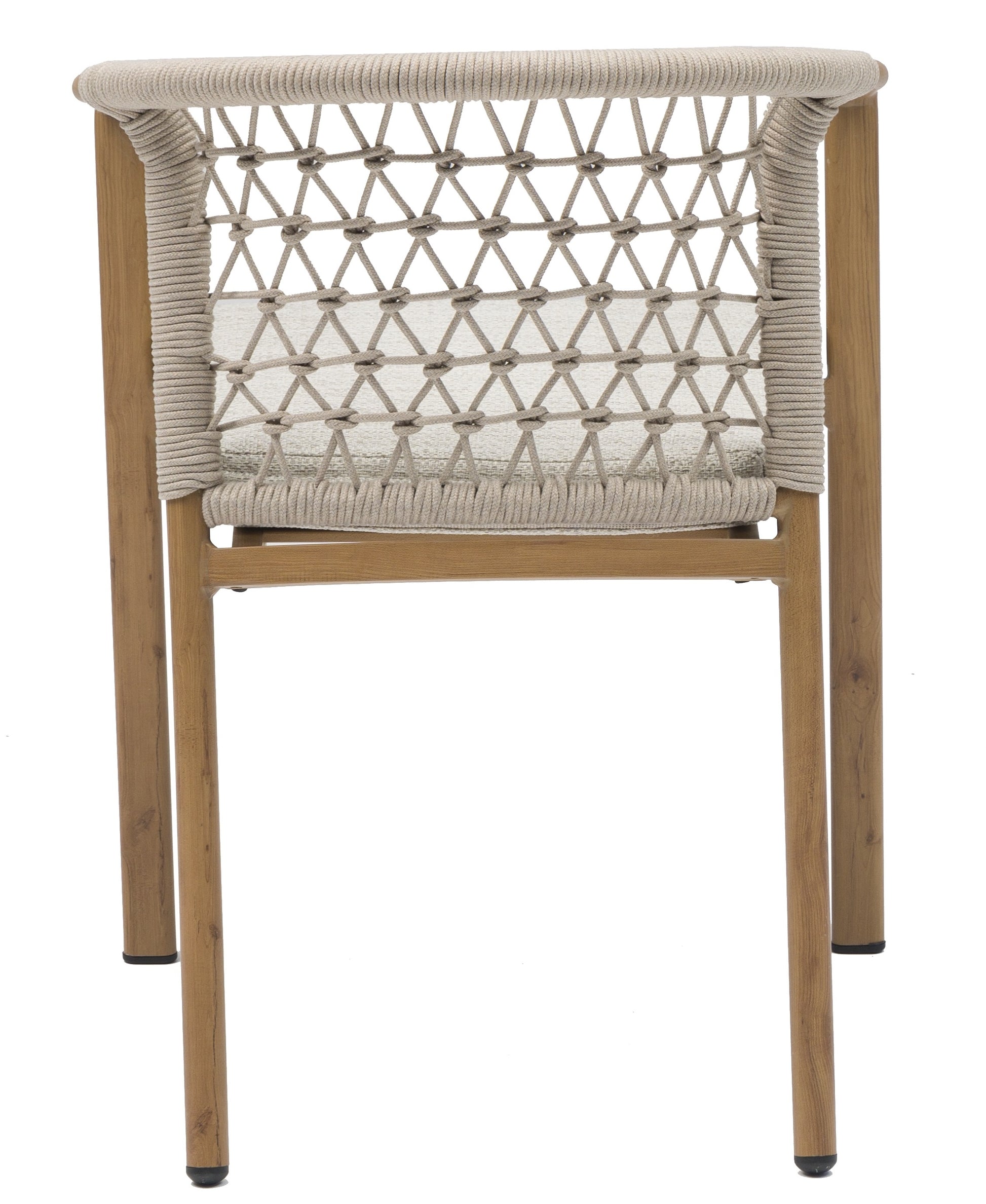 Silla de comedor Batu aluminio efecto teca natural  56x62x75 cm