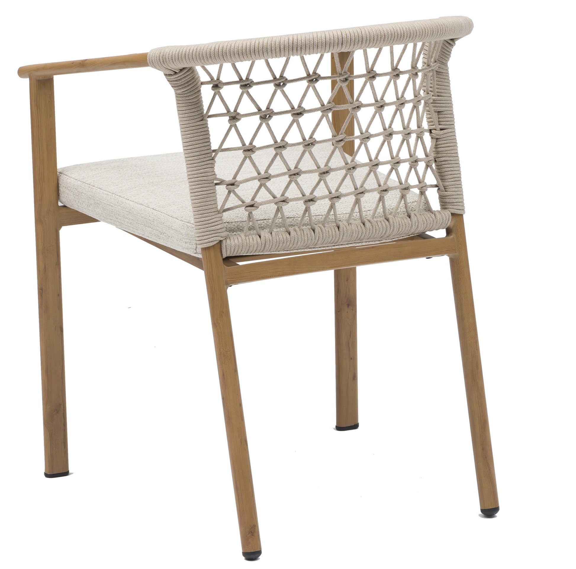 Silla de comedor Batu aluminio efecto teca natural  56x62x75 cm