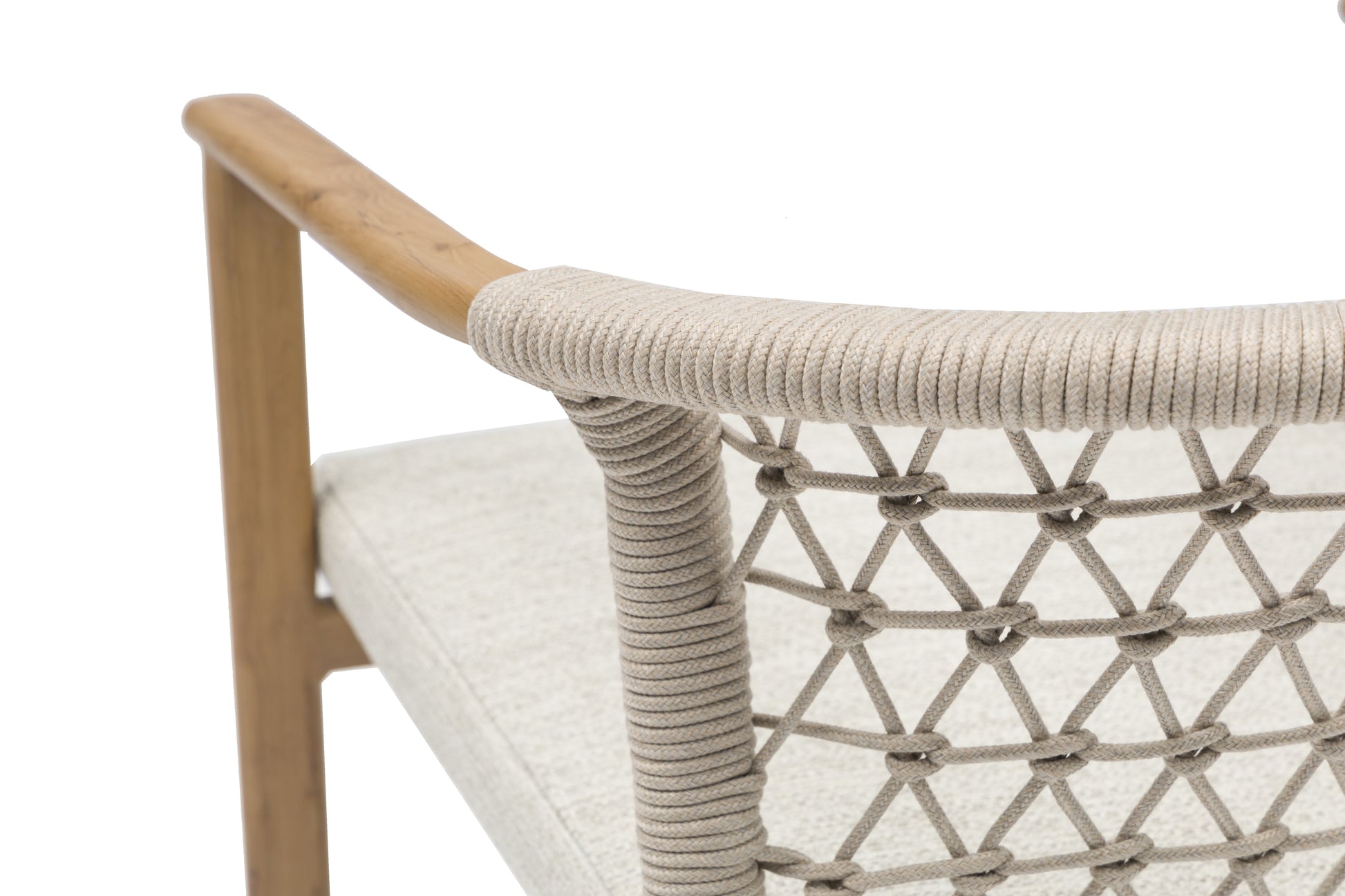 Silla de comedor Batu aluminio efecto teca natural  56x62x75 cm