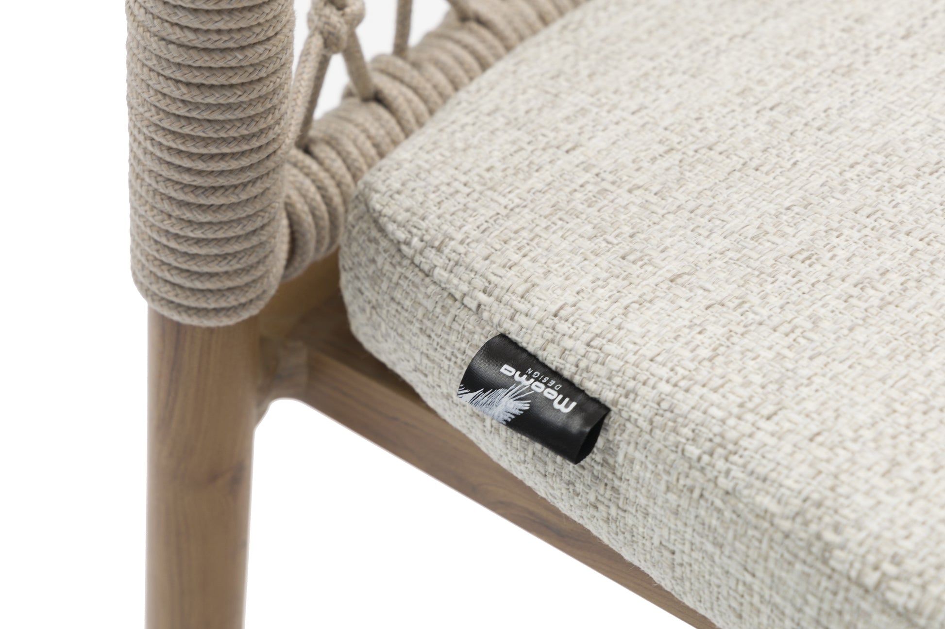 Silla de comedor Batu aluminio efecto teca natural  56x62x75 cm