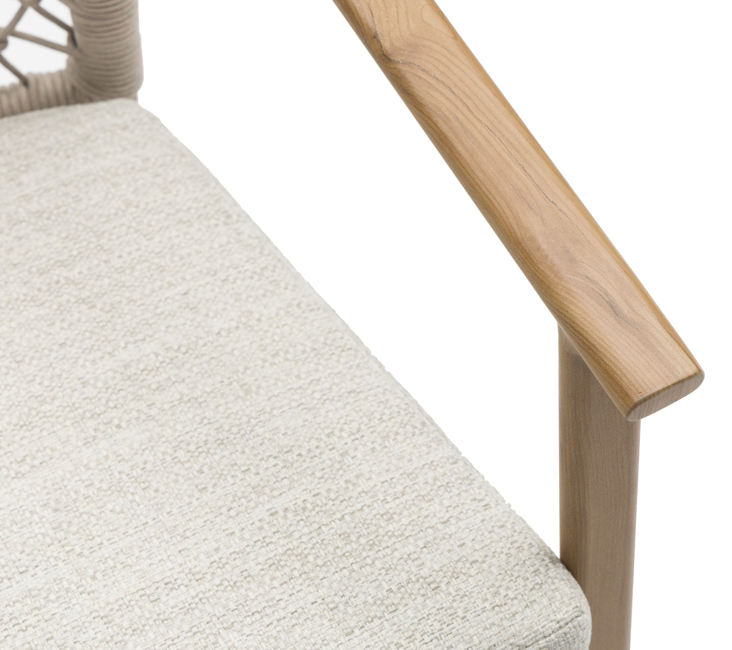 Silla de comedor Batu aluminio efecto teca natural  56x62x75 cm