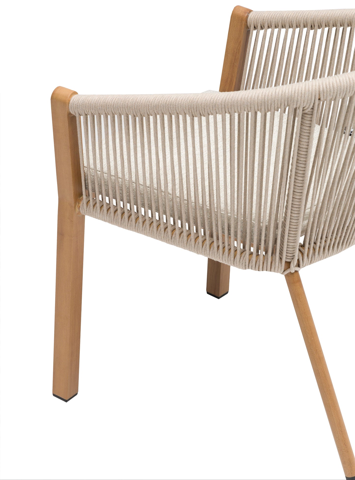 Silla de comedor Java 57x61x74,5 cm aluminio efecto teca natural