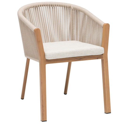 Silla de comedor Java 57x61x74,5 cm aluminio efecto teca natural