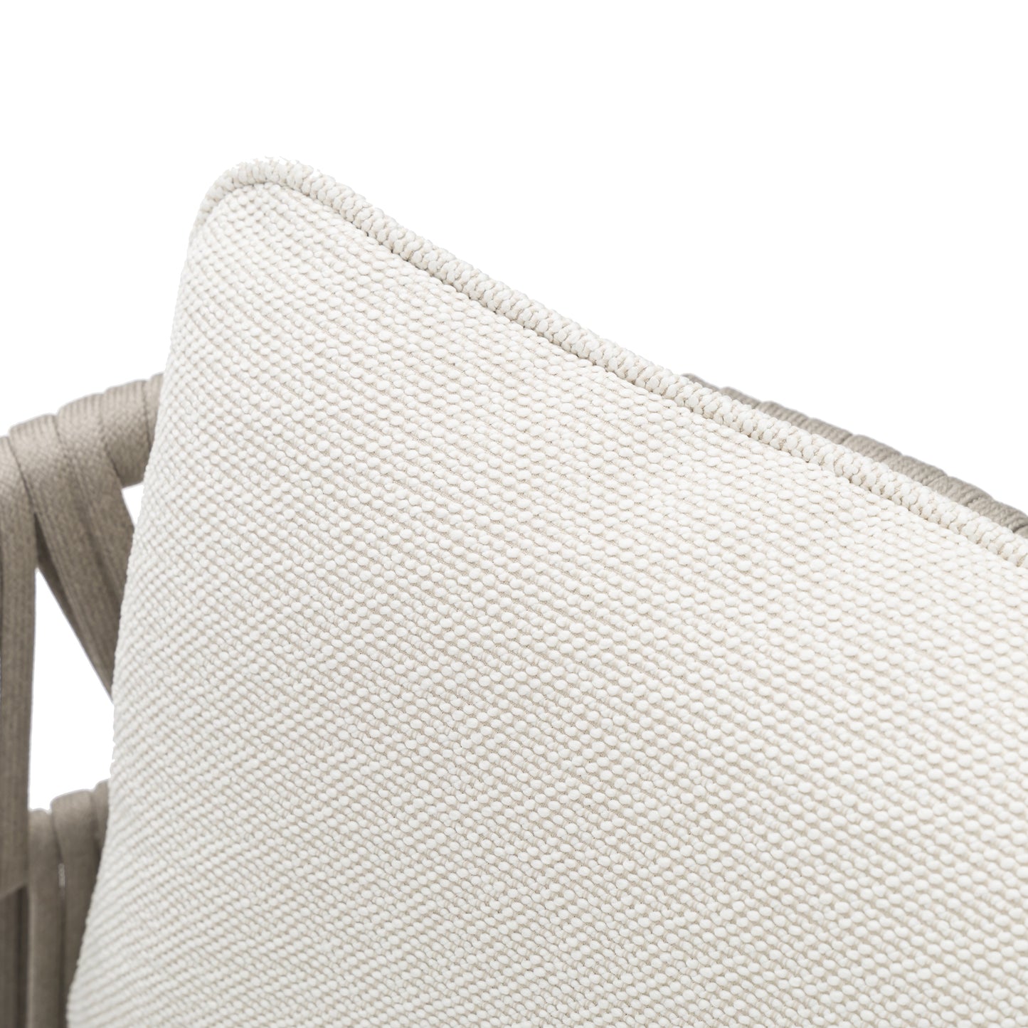 Silla de comedor Carson aluminio blanco textil beige