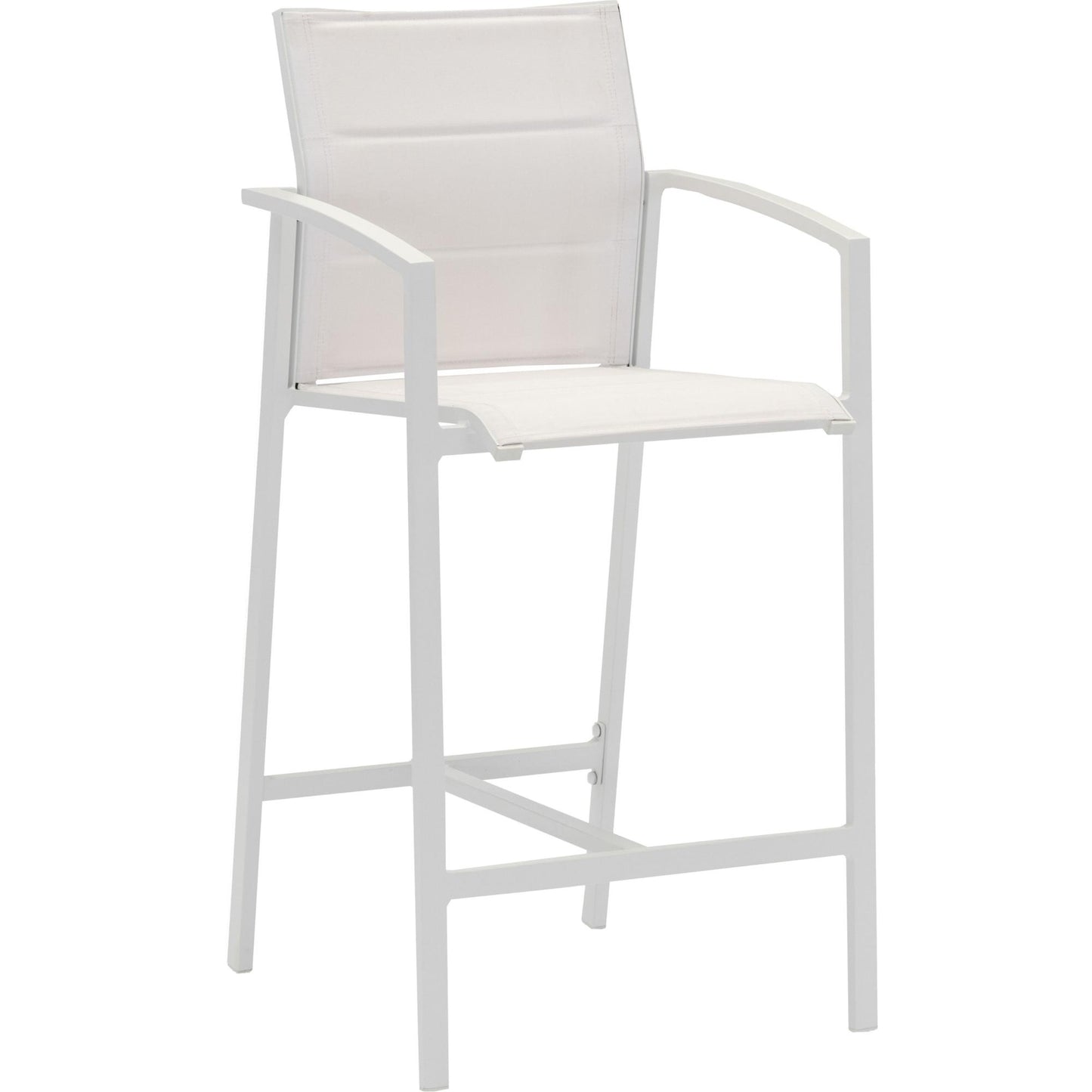 Sillón para barra de bar ORICK aluminio y textil blanco