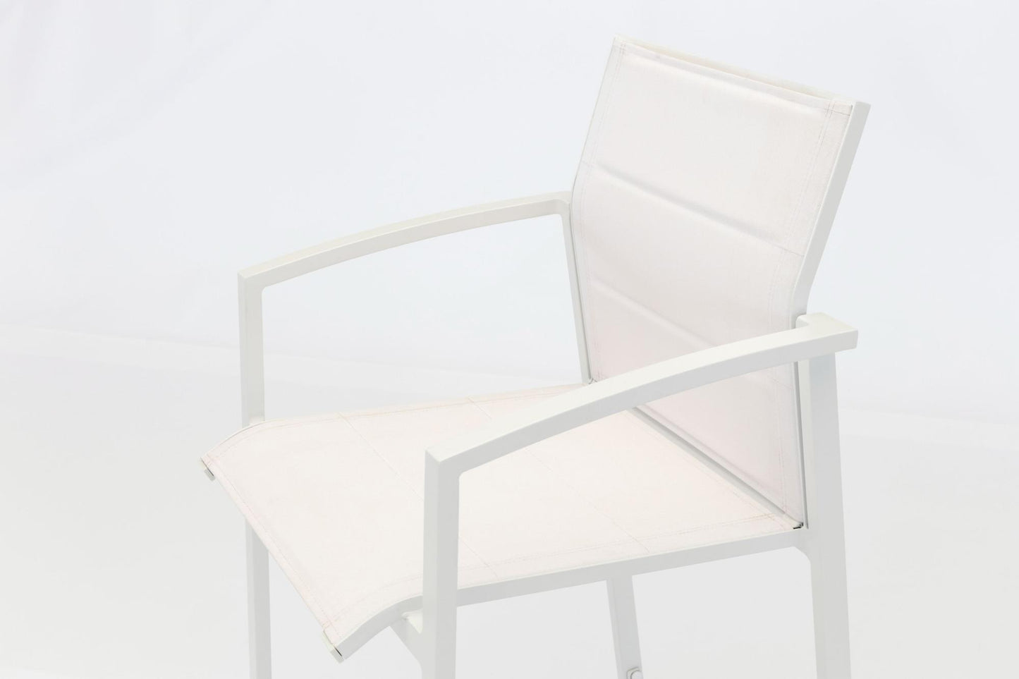 Sillón para barra de bar ORICK aluminio y textil blanco