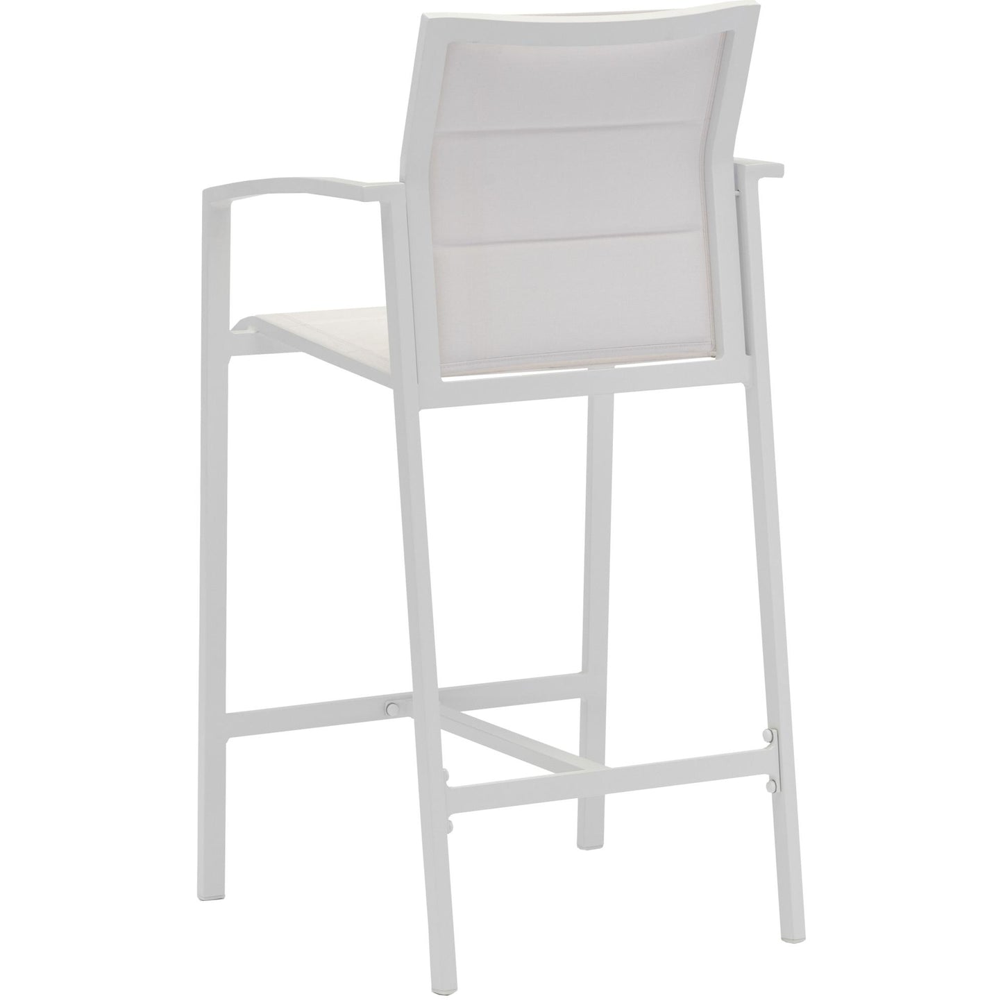 Sillón para barra de bar ORICK aluminio y textil blanco
