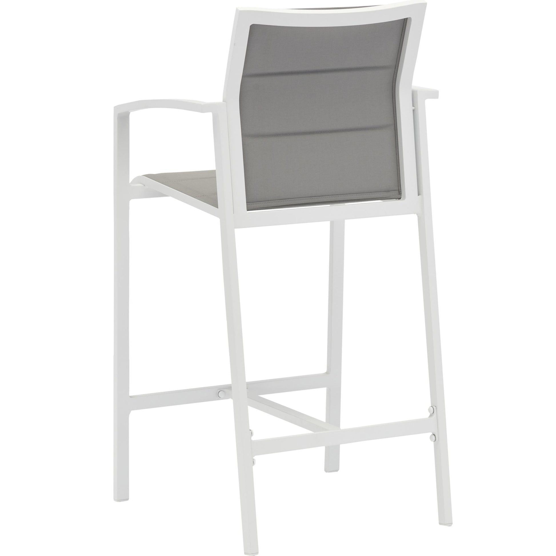 Sillón para barra de bar ORICK aluminio blanco y textilene gris