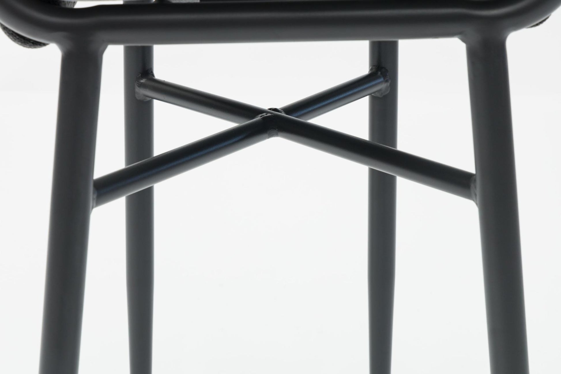 Sillón para barra de bar Meridian aluminio y cuerda antracita con cojín gris  medio