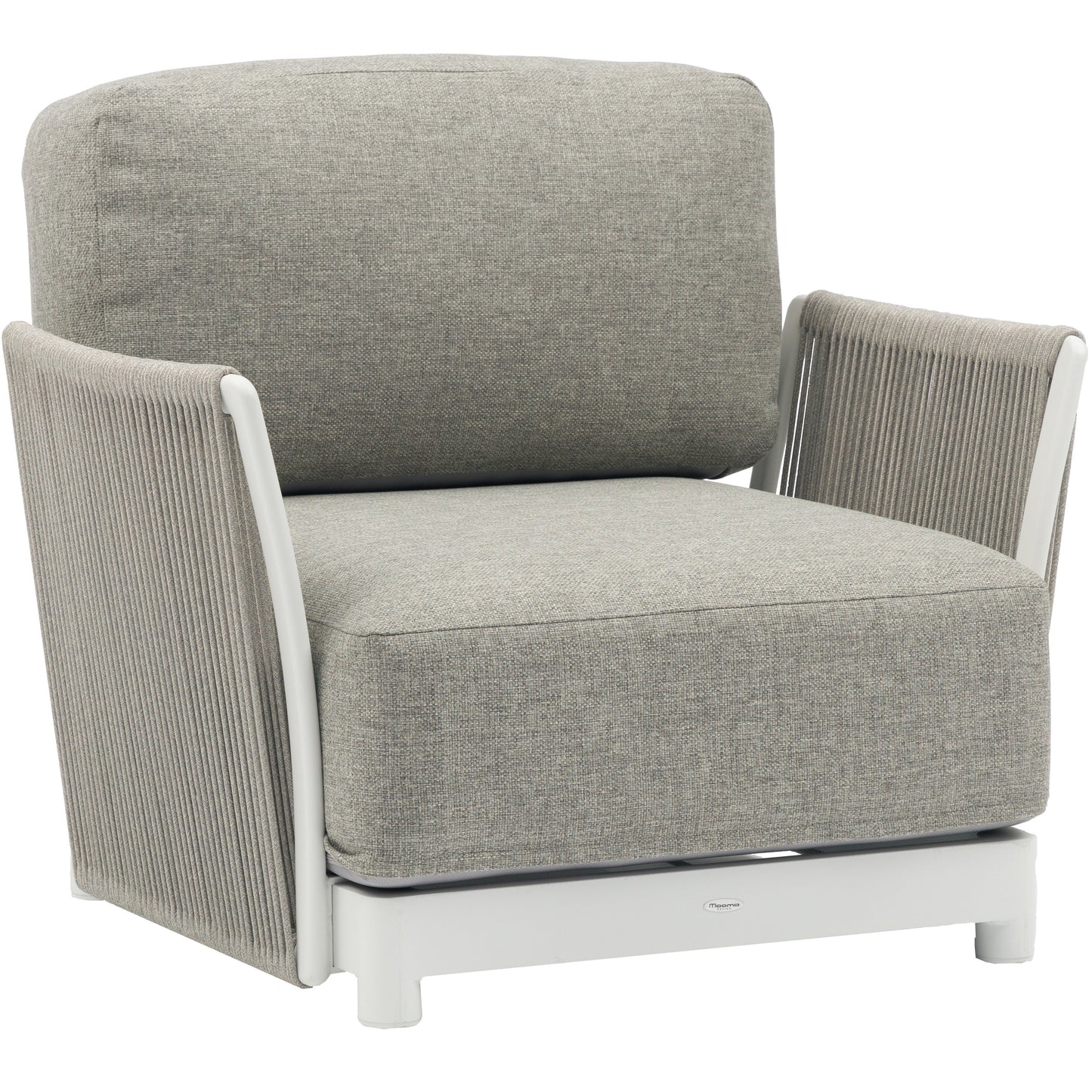 Sofá 1 plaza Silai aluminio blanco textil gris medio