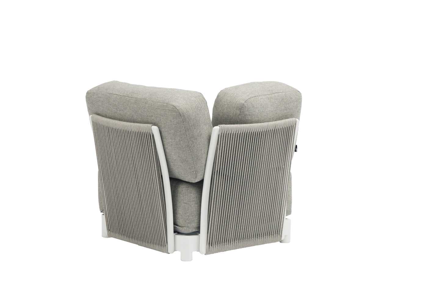 Sofá 1 plaza Silai aluminio blanco textil gris medio