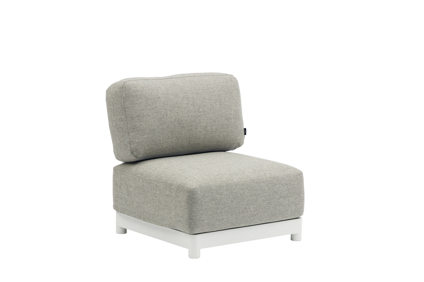 Sofá 1 plaza Silai aluminio blanco textil gris medio