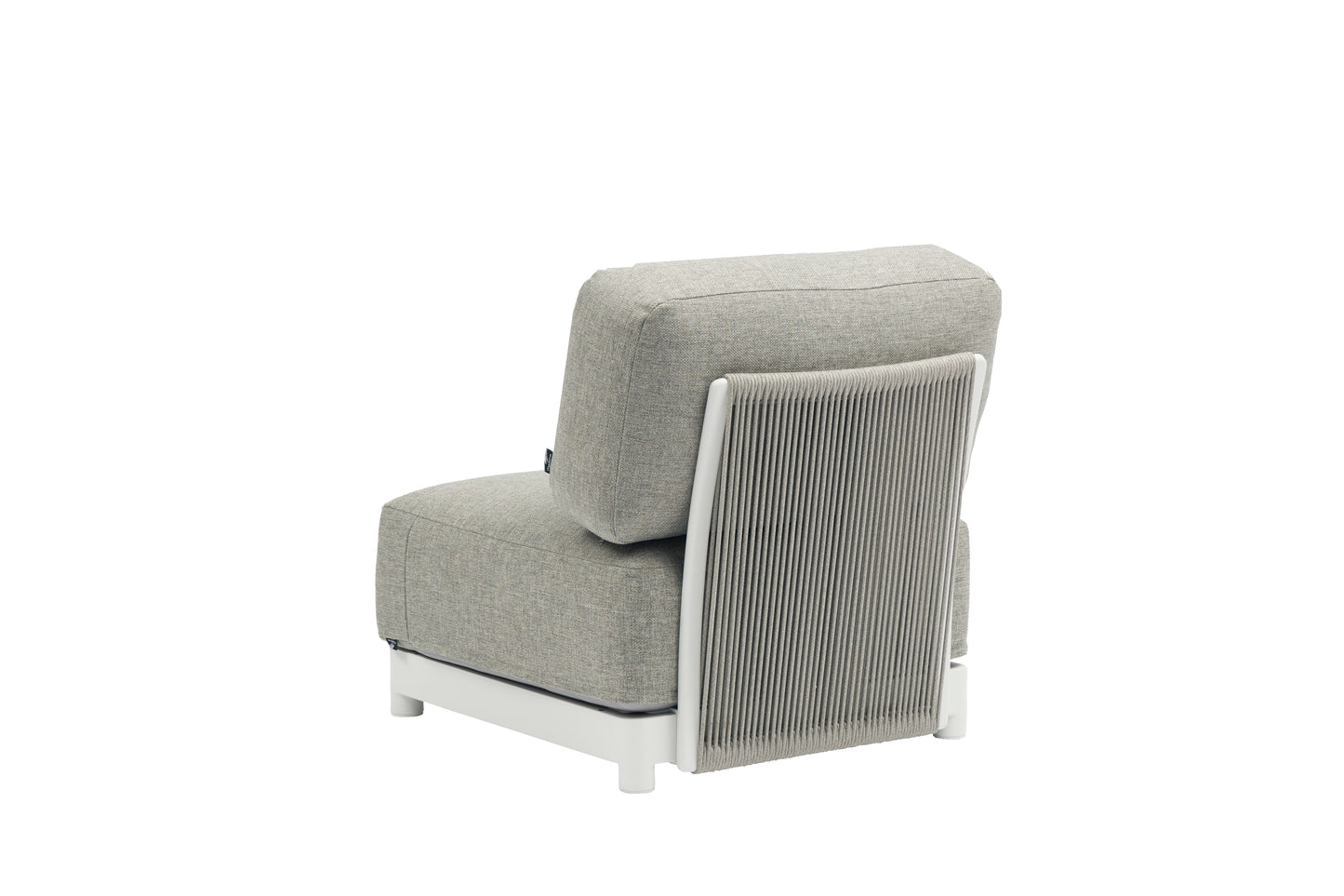 Sofá 1 plaza Silai aluminio blanco textil gris medio