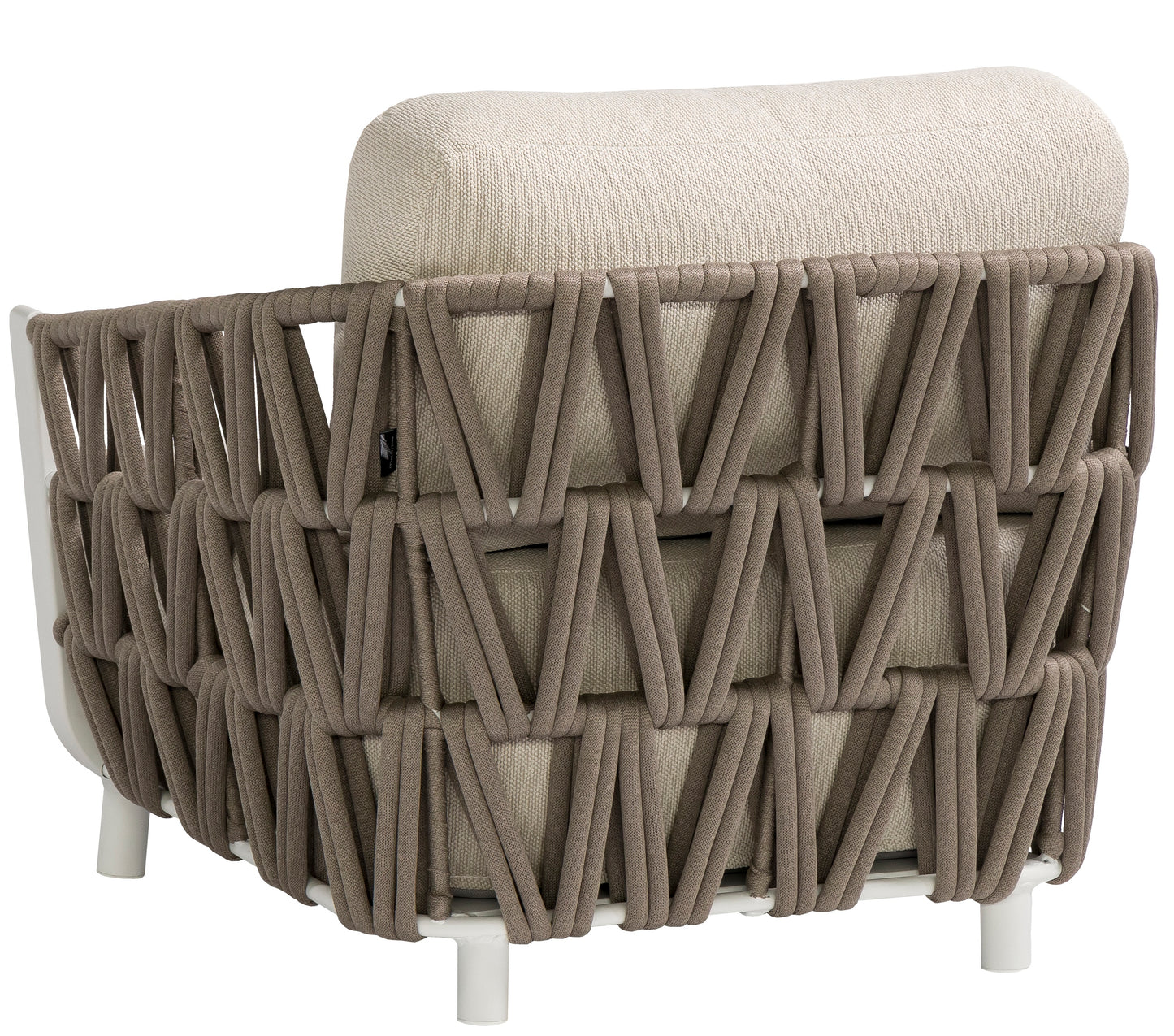 Butaca 1 plaza Carson aluminio blanco textil beige