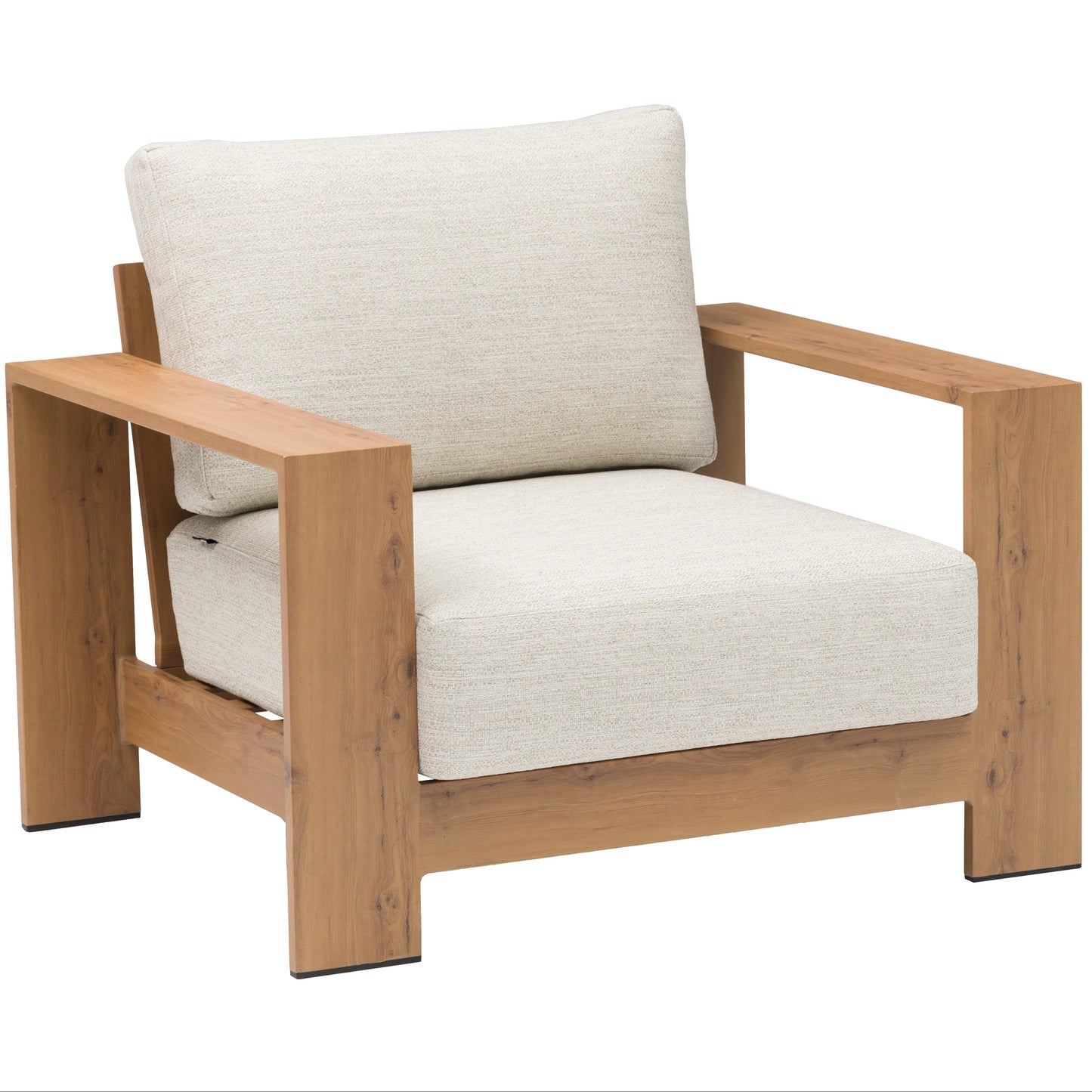 Sofá 1 plaza Java 100x85x68 cm aluminio efecto teca natural