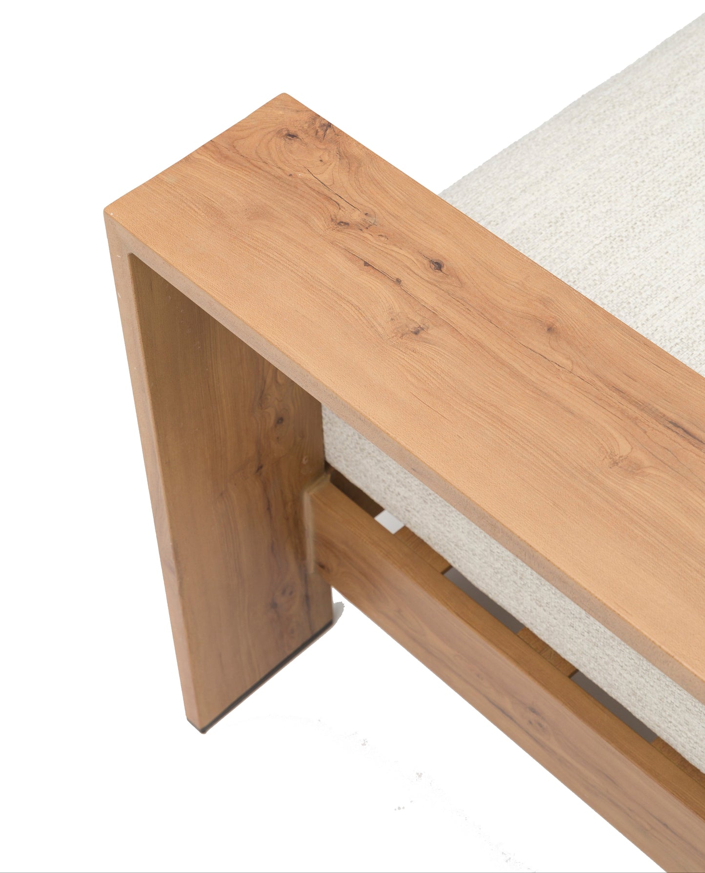 Sofá 1 plaza Java 100x85x68 cm aluminio efecto teca natural