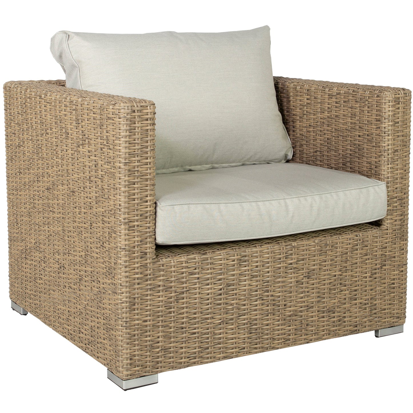 Sofá de 1 plaza California aluminio y ratán sintético