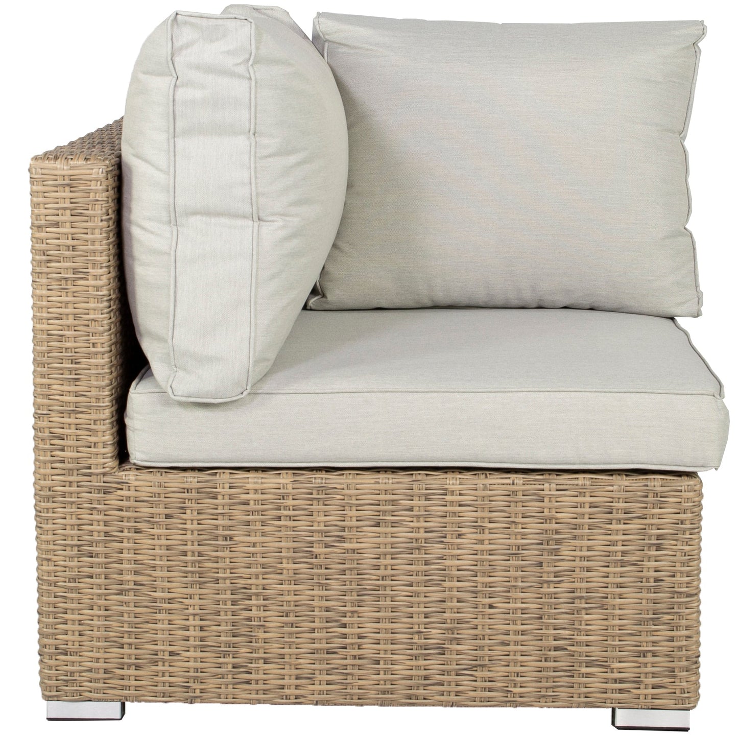 Sofá esquinero California aluminio y ratán sintético