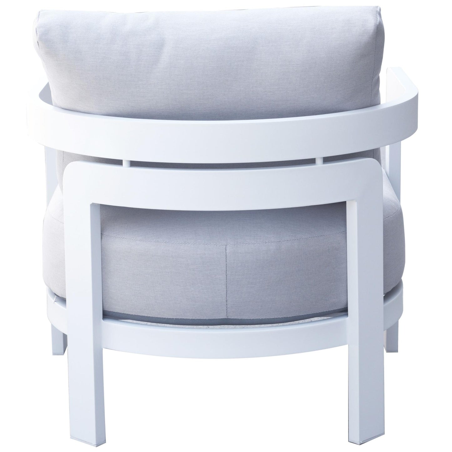 Sofá de 1 plaza Babylon aluminio blanco y textil gris medio