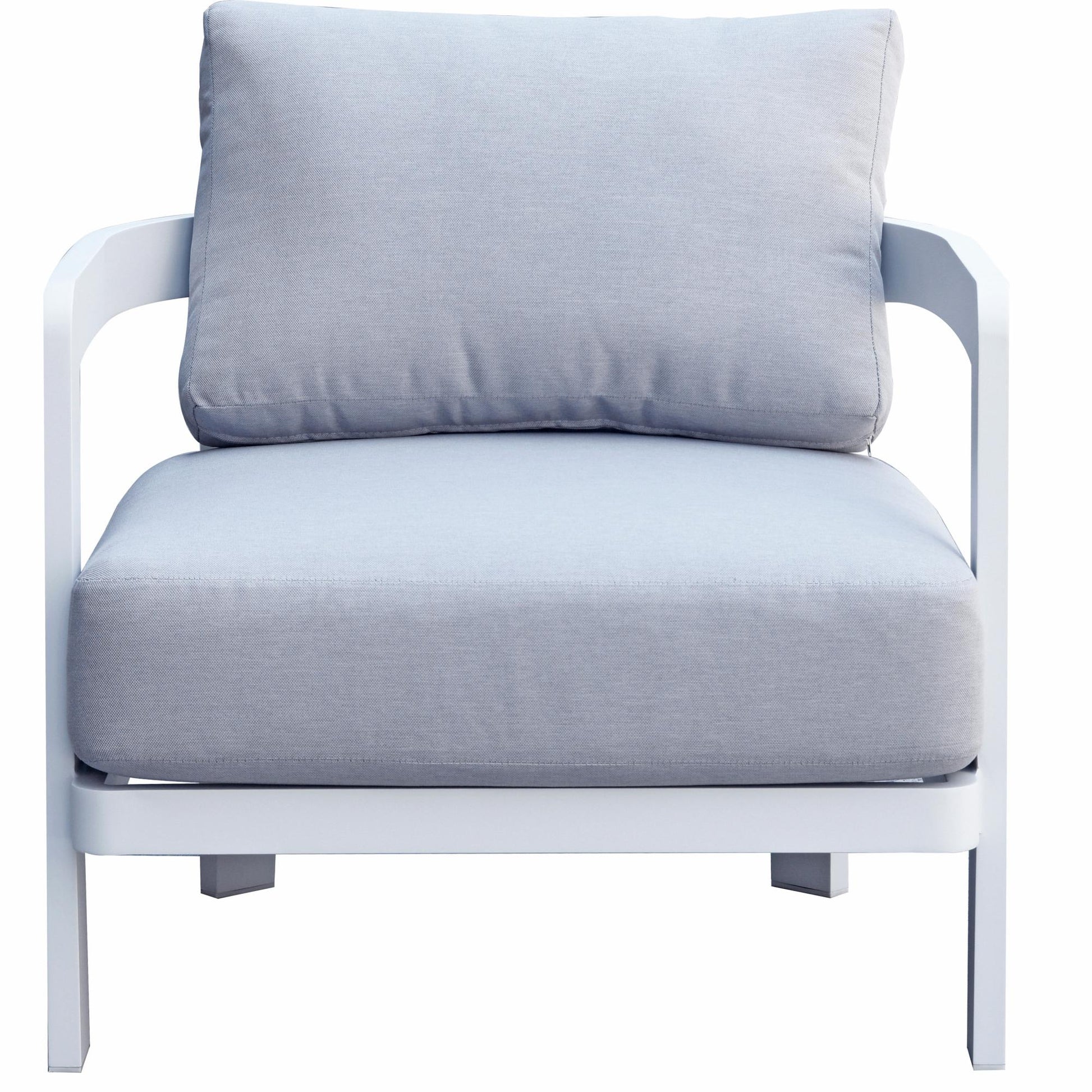 Sofá de 1 plaza Babylon aluminio blanco y textil gris medio