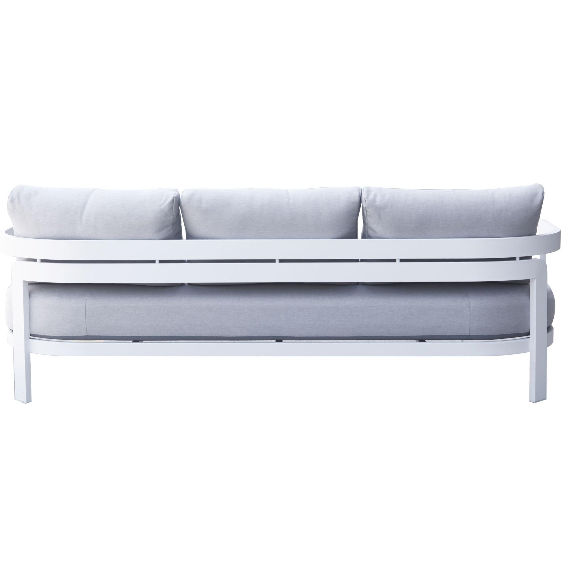 Sofá de 3 plazas Babylon aluminio blanco y textil gris medio