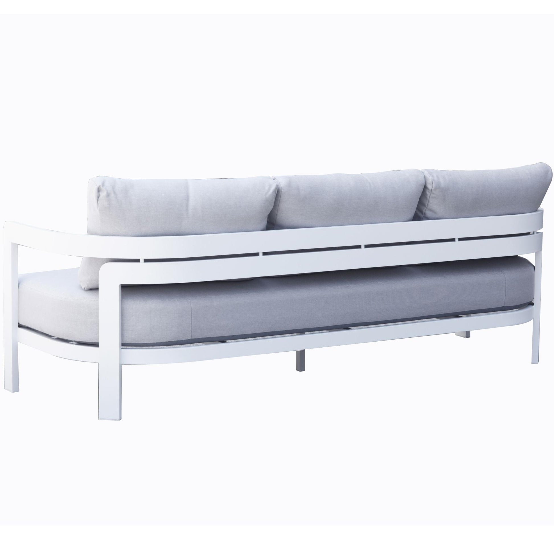 Sofá de 3 plazas Babylon aluminio blanco y textil gris medio