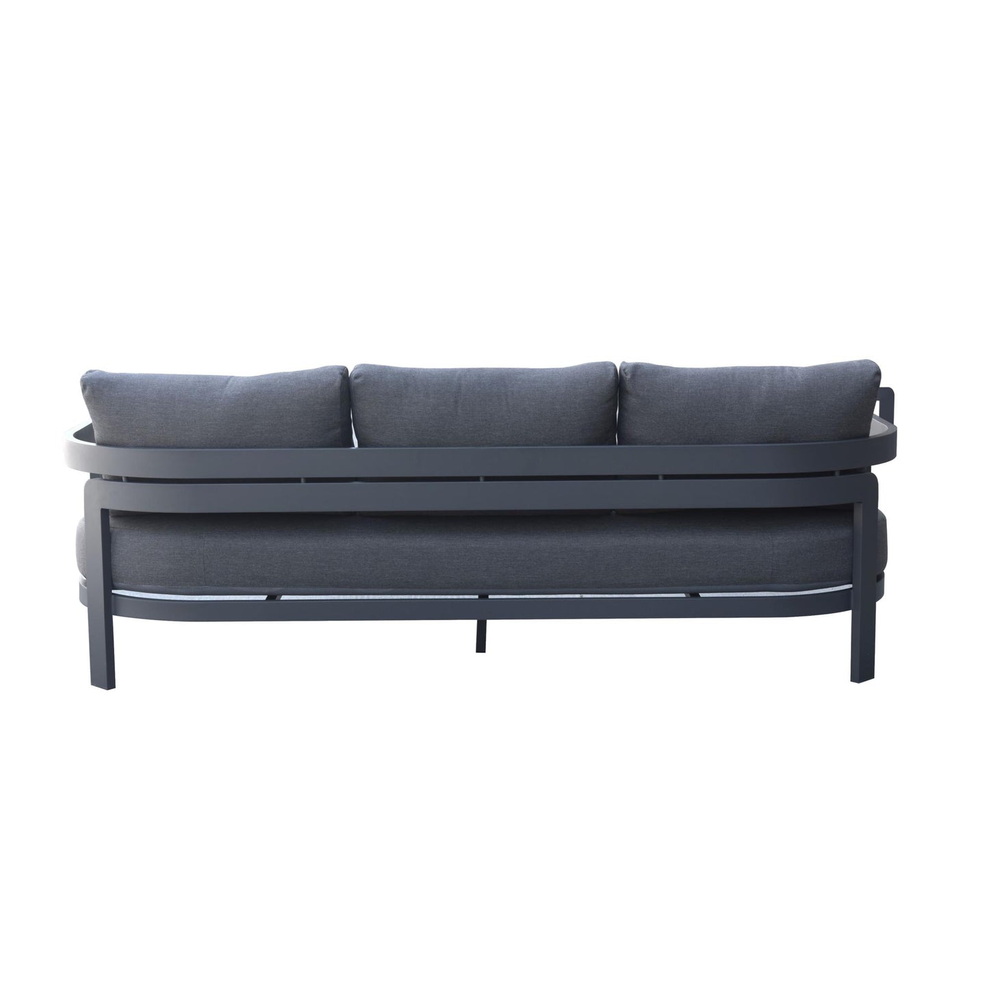 Sofá de 3 plazas Babylon aluminio gris antracita y textil gris oscuro