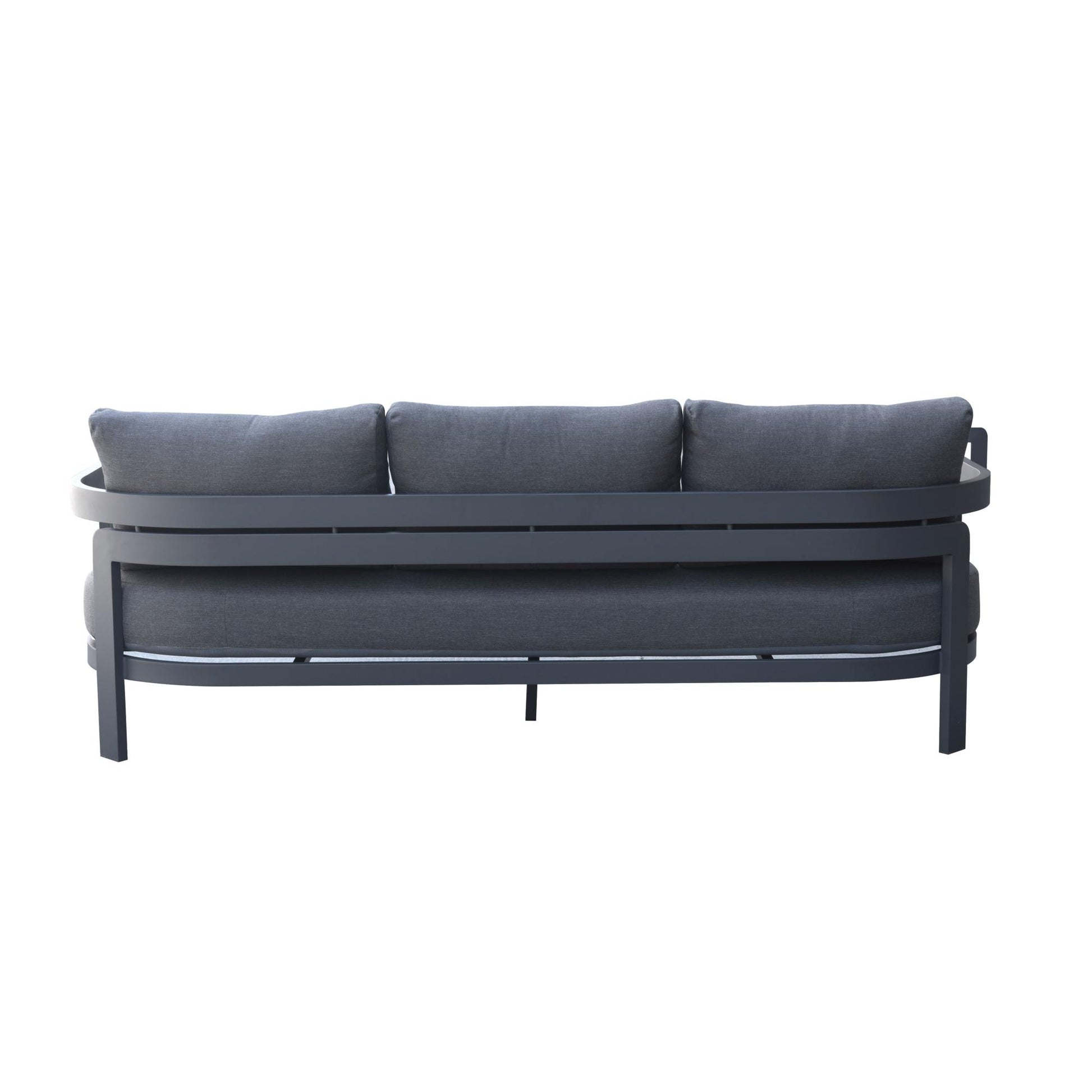 Sofá de 3 plazas Babylon aluminio gris antracita y textil gris oscuro