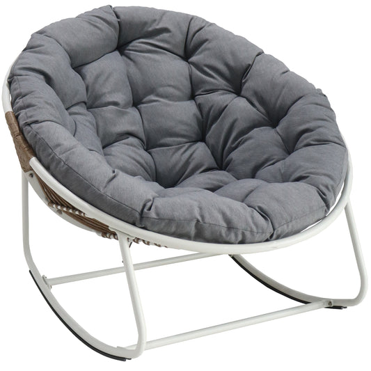 Butaca balancín Bely aluminio y rattan sintético